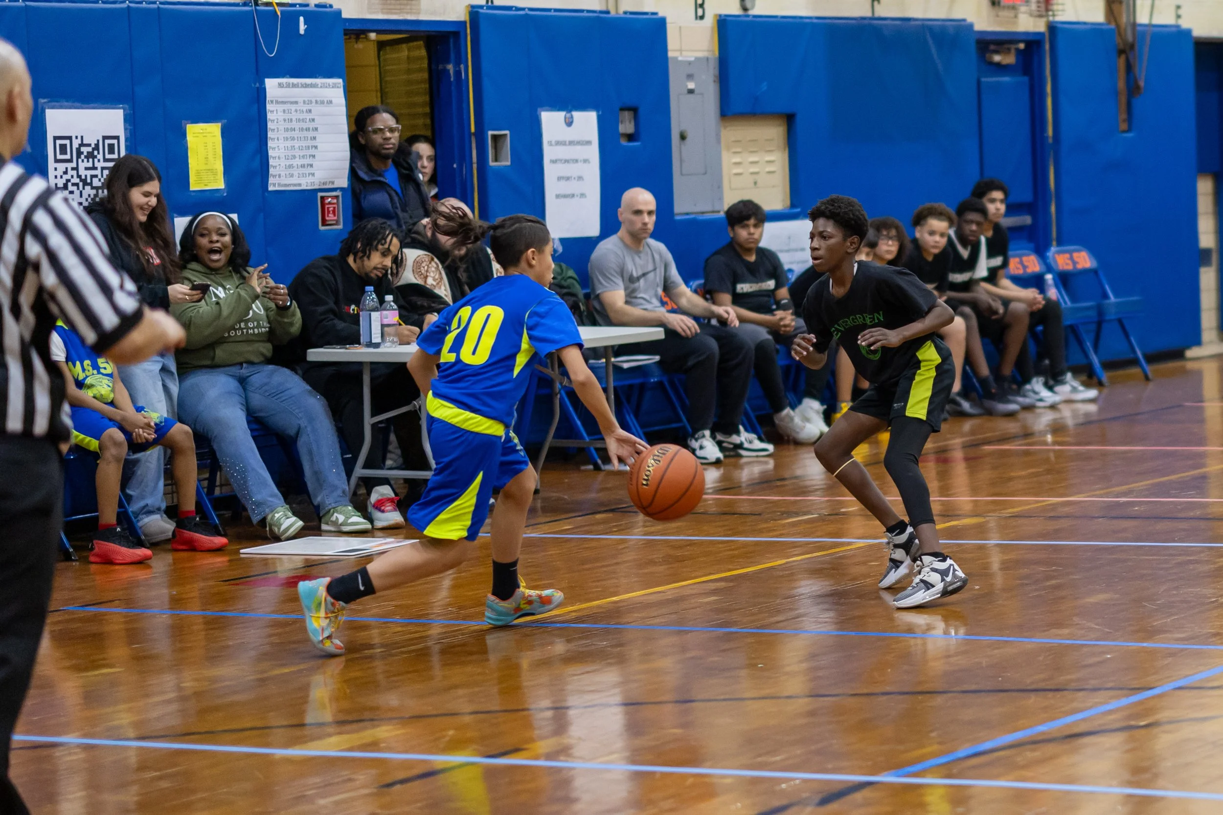 Boys JV Basketball players at MS 50