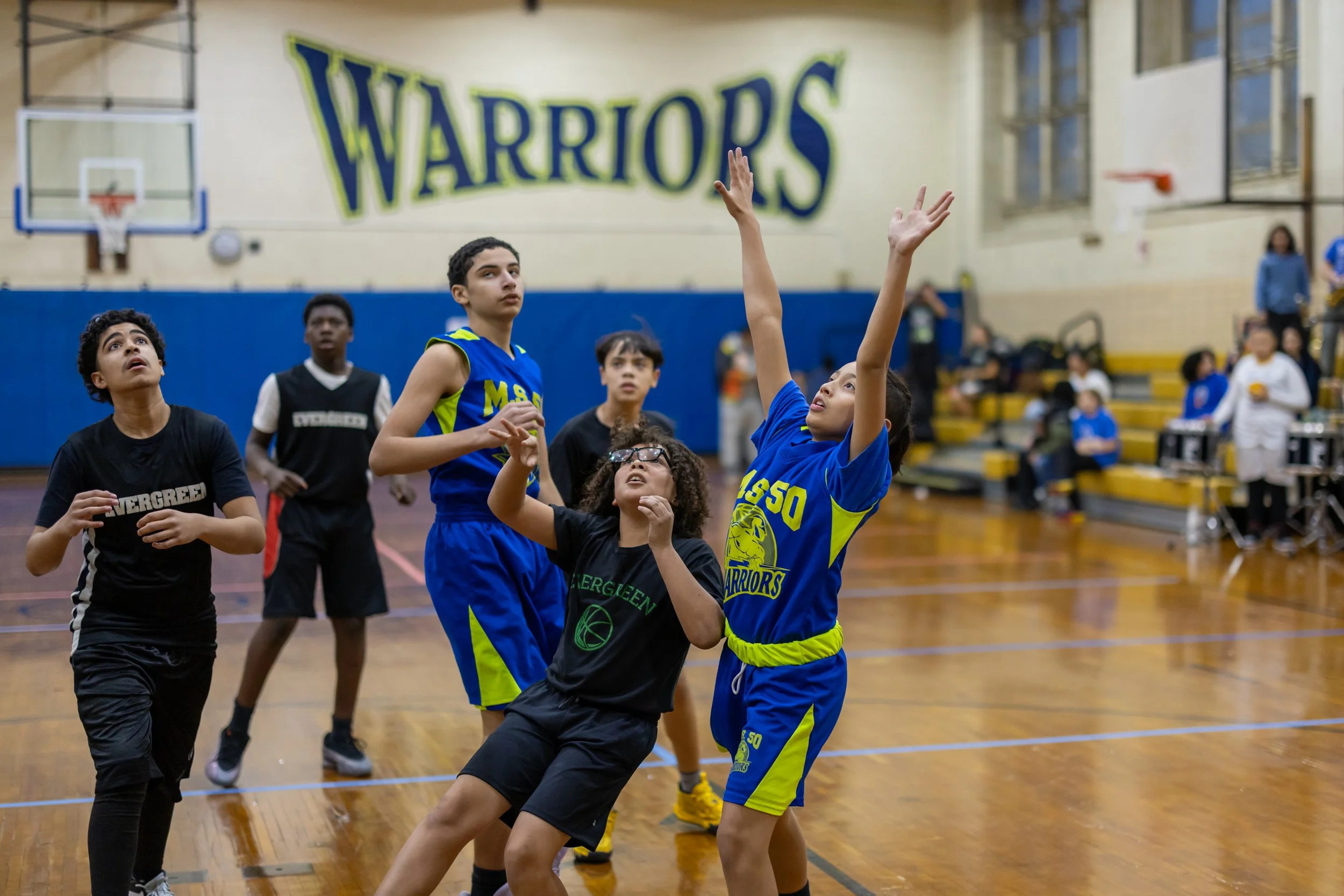Boys JV Basketball players at MS 50