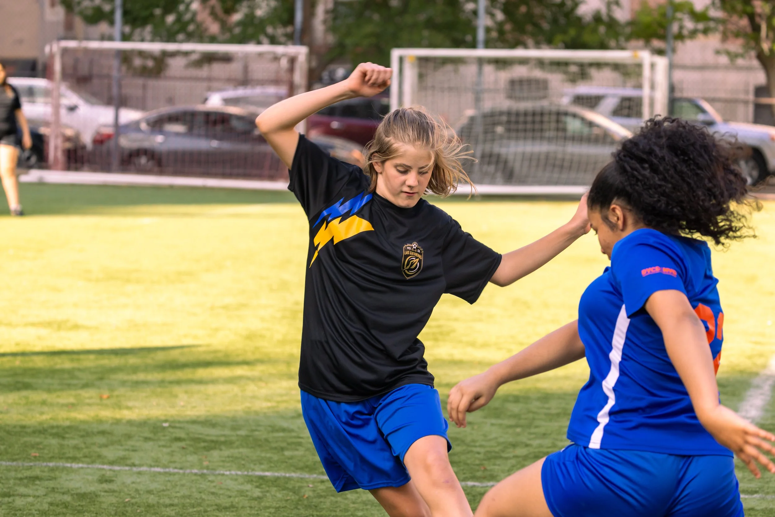 Girls soccer team plays in the fall