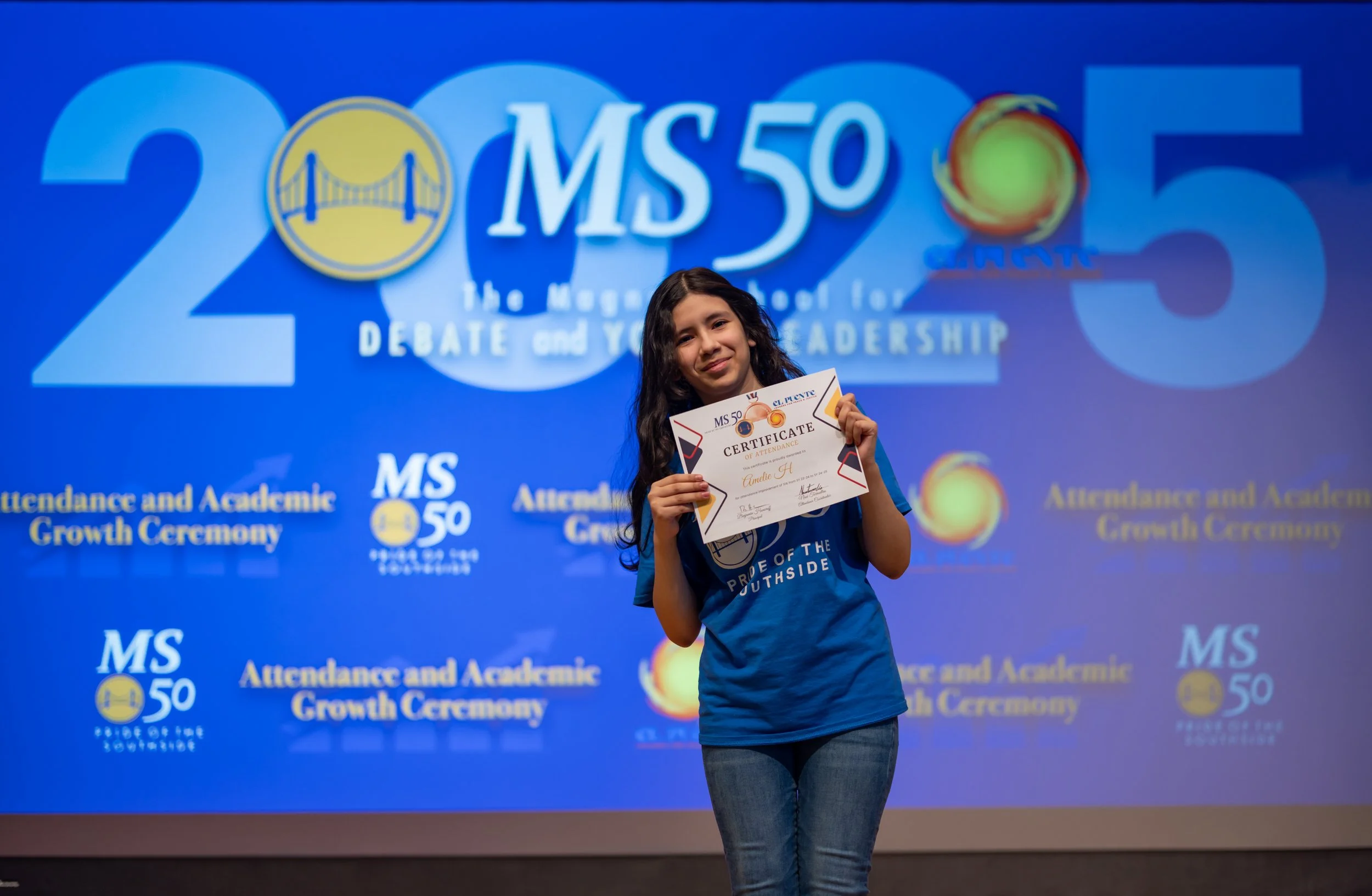 Student honoree posing