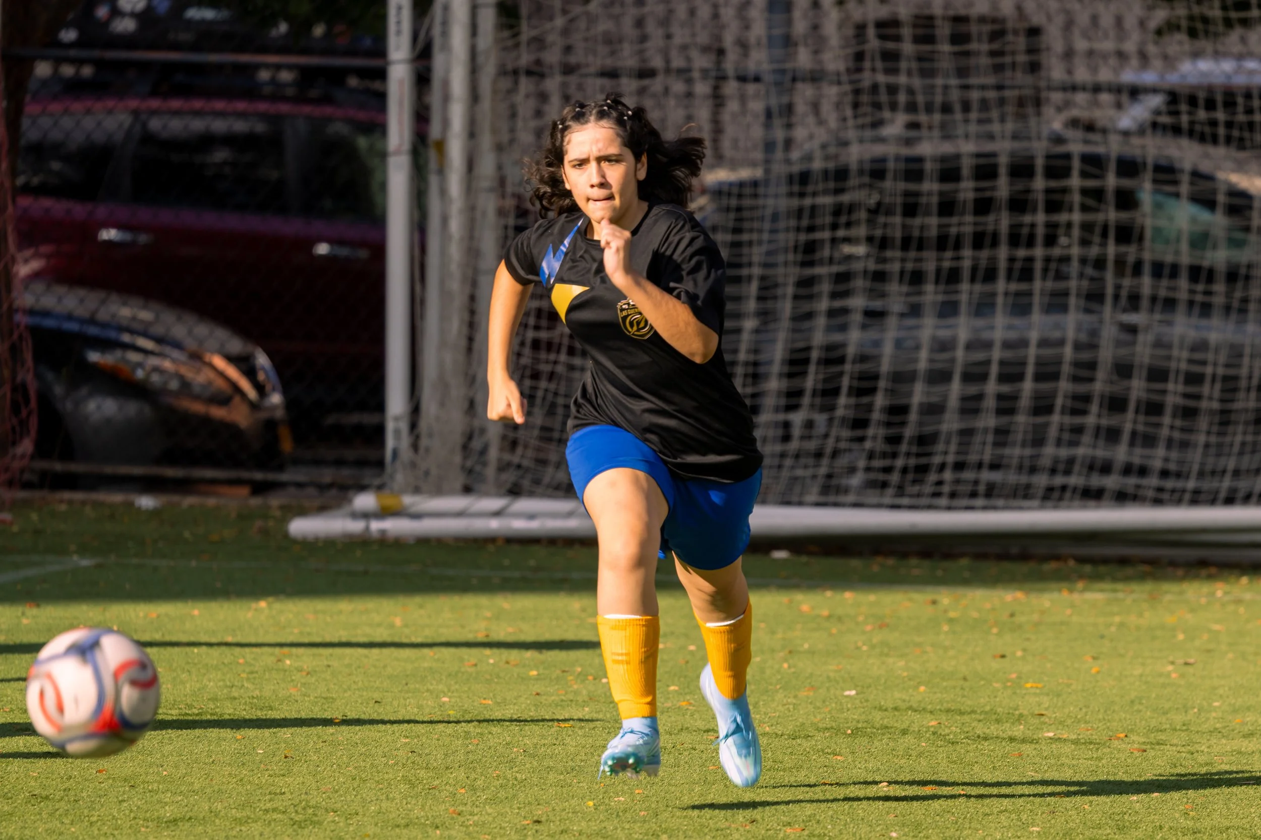 Girls soccer team plays in the fall