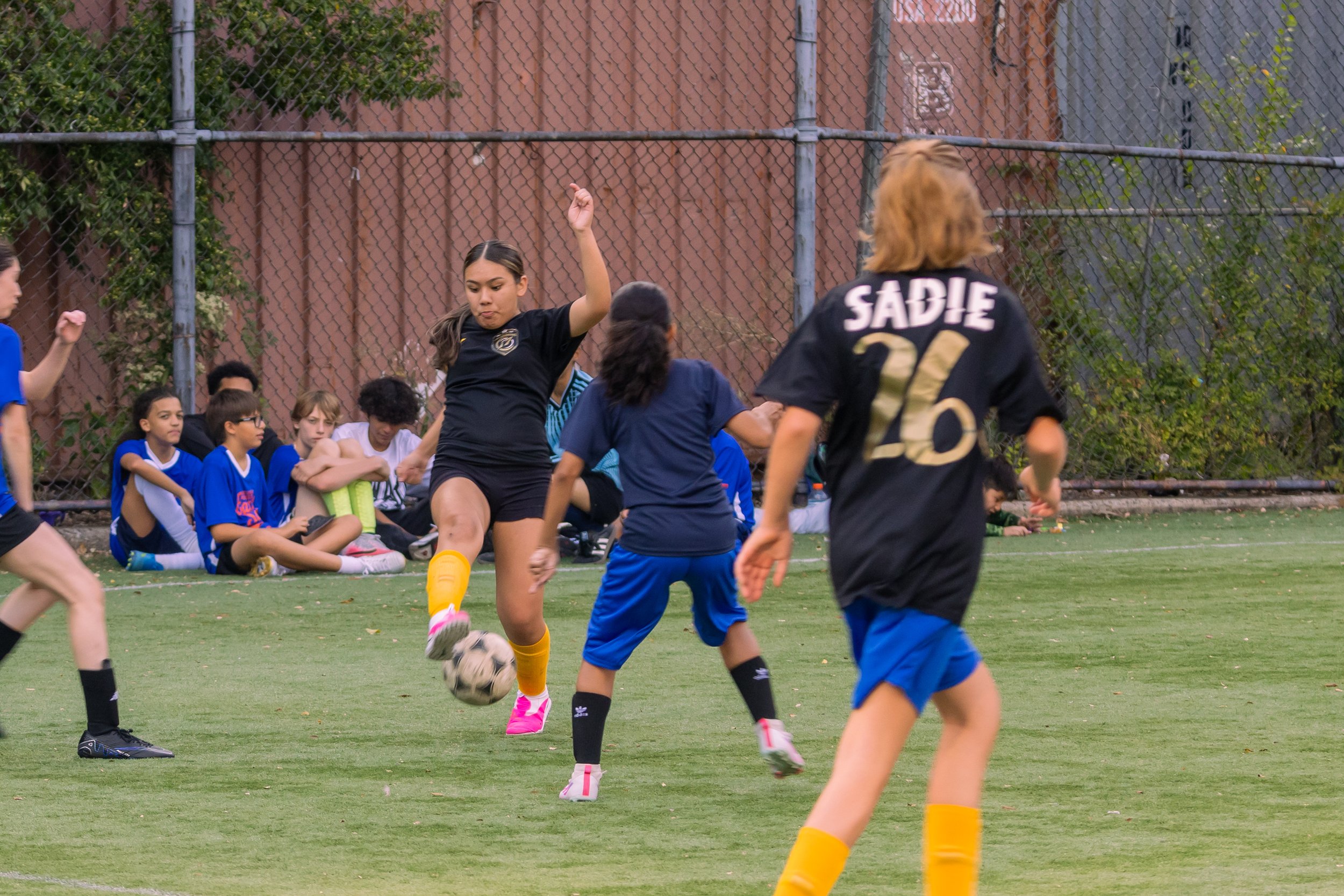 Girls soccer team plays in the fall