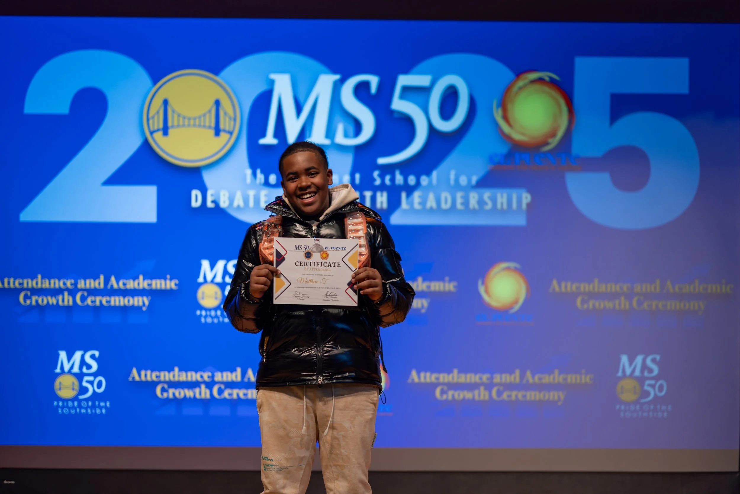 Student honoree posing