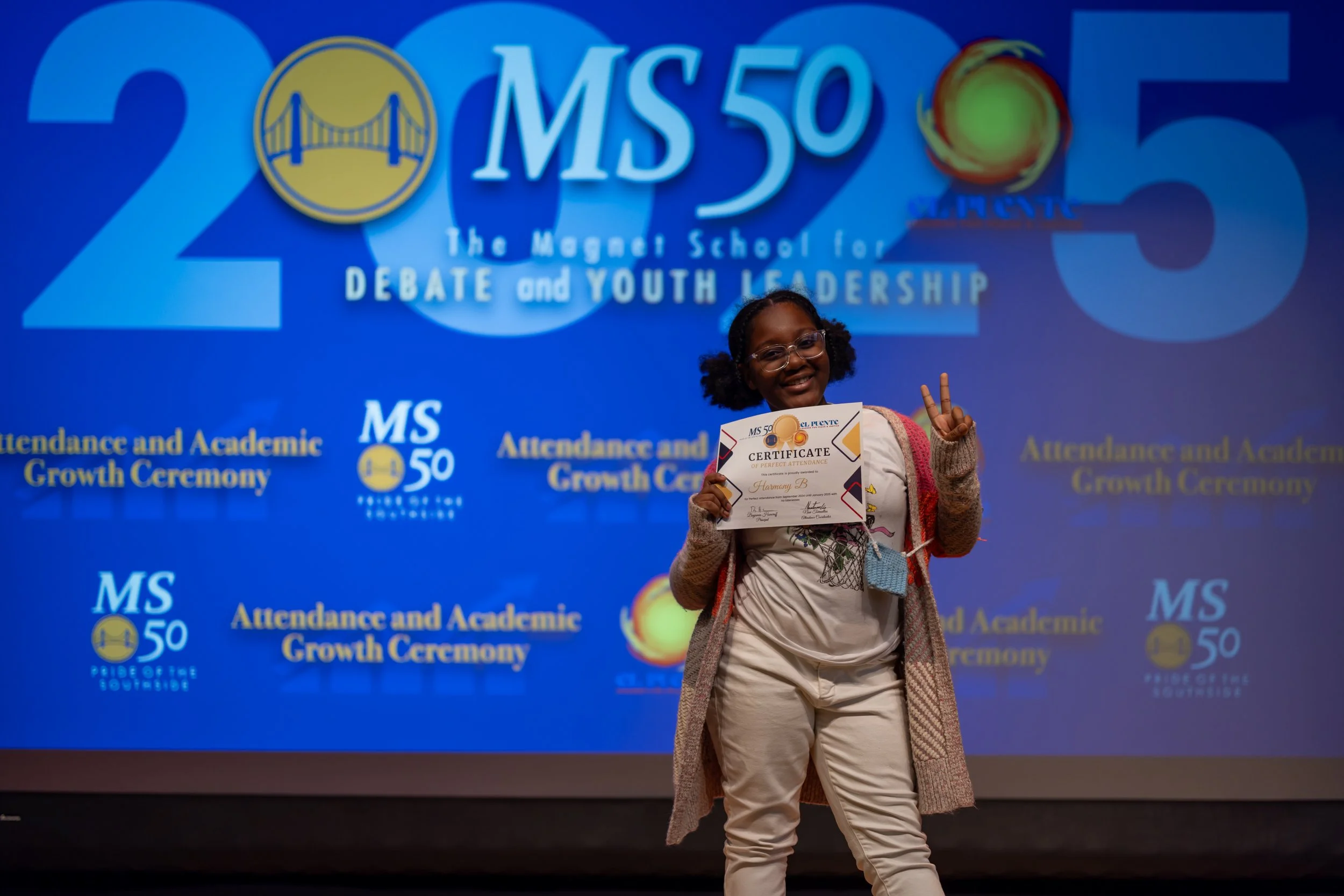 Student honoree posing