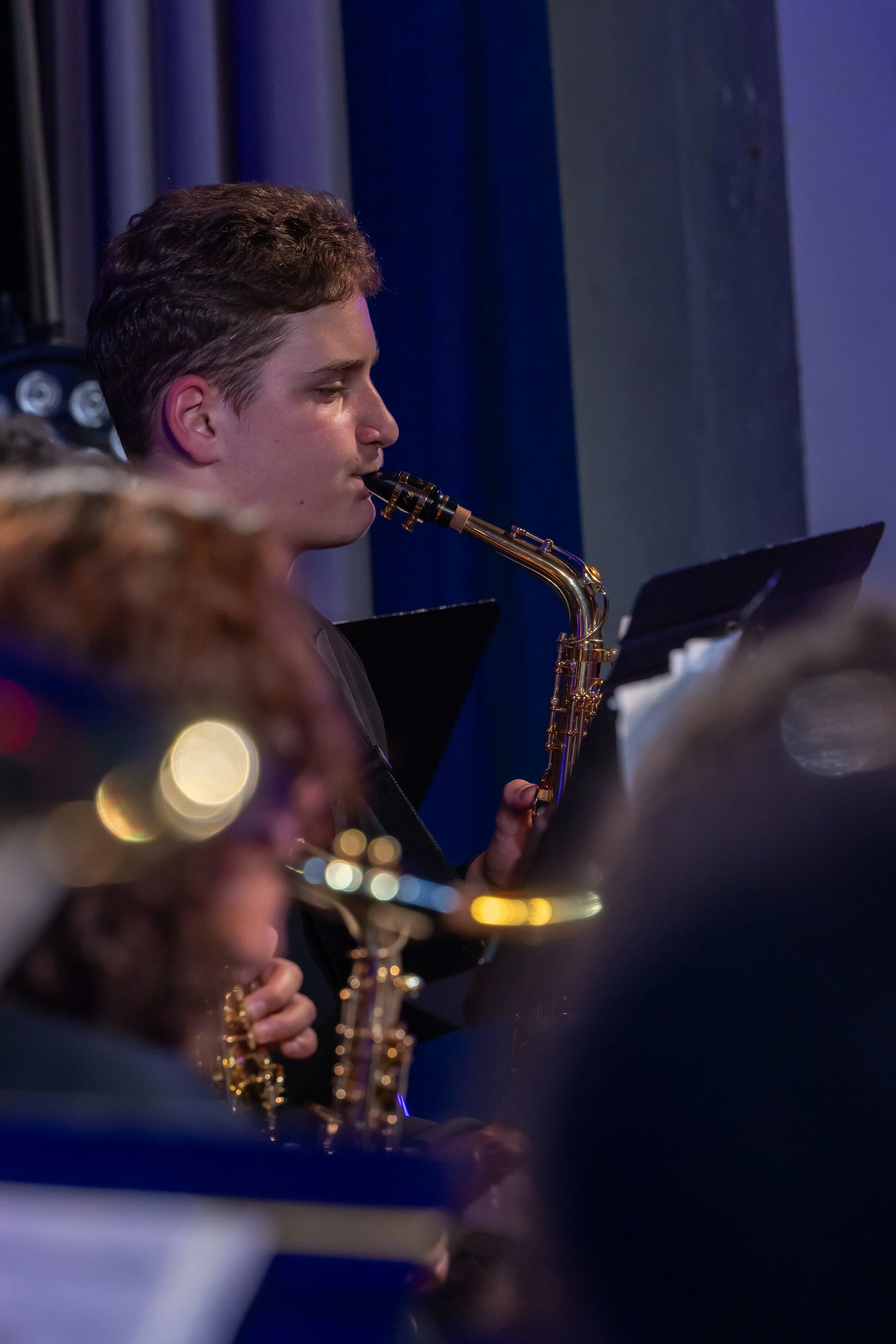 middle school students perform in band concert