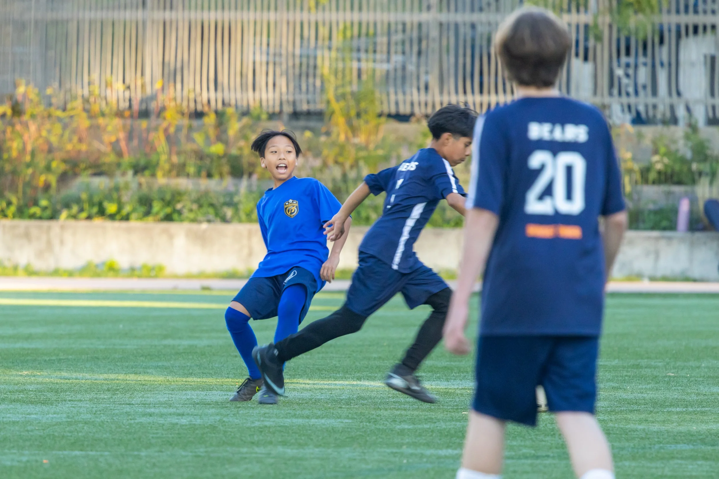 Boys soccer team plays in the fall