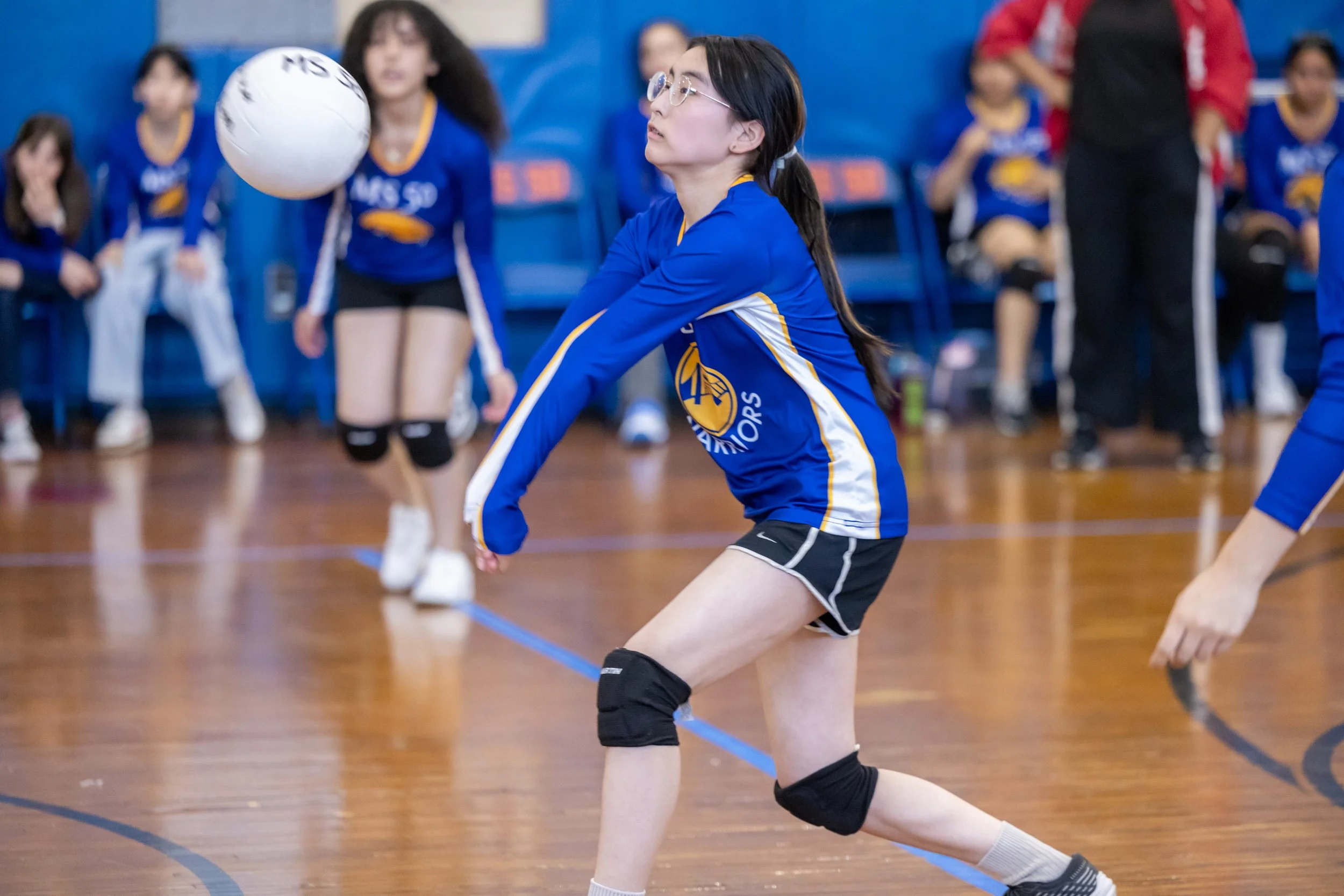 MS 50 students playing volleyball