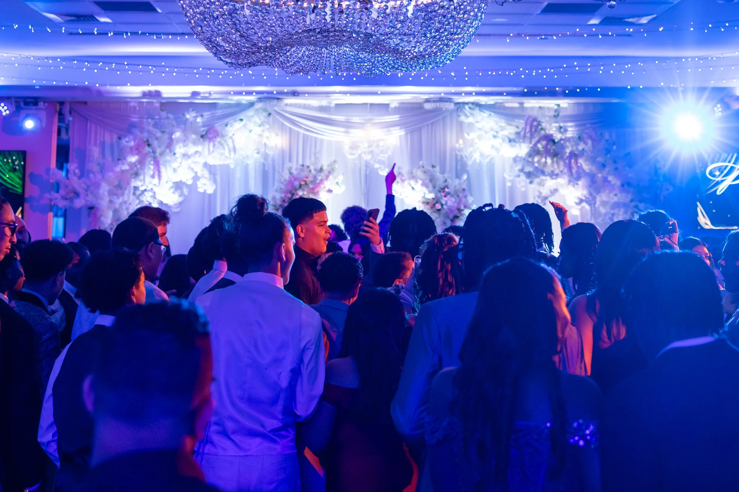 Students dance and celebrate at prom