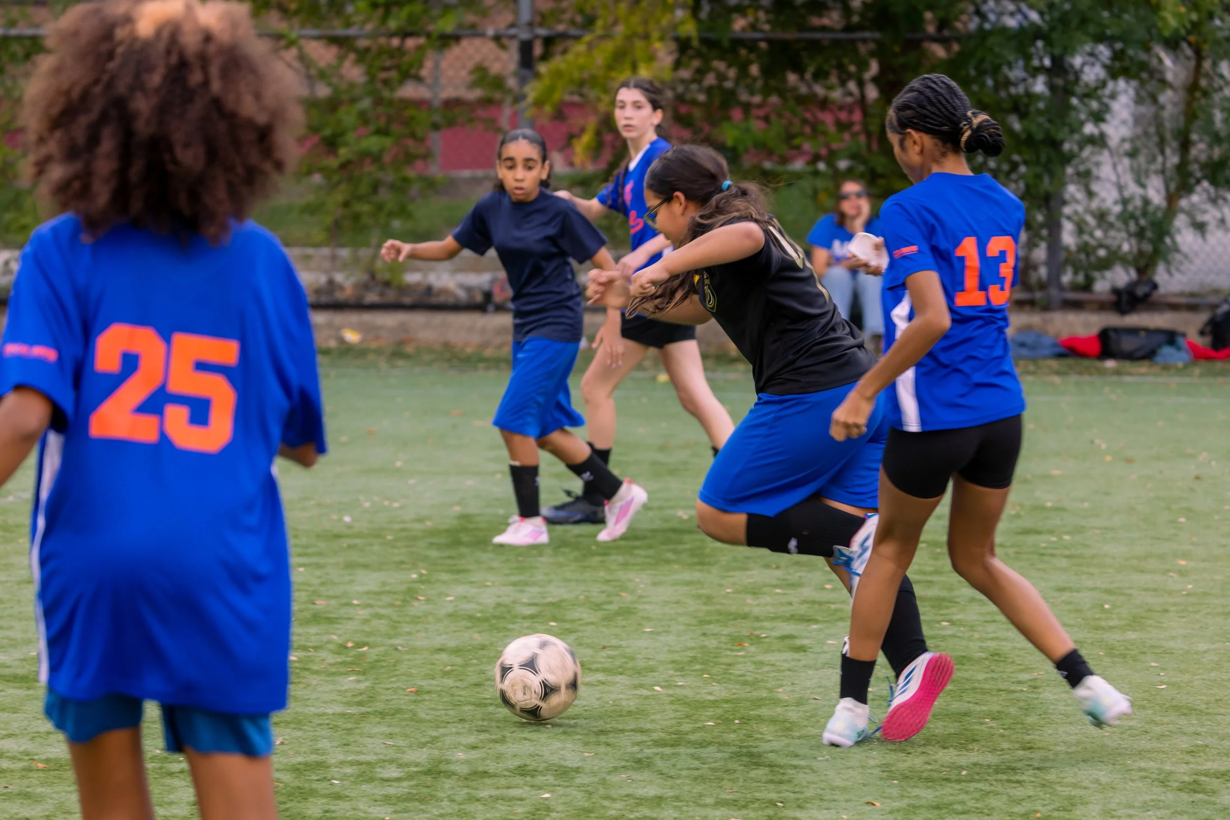 Girls soccer team plays in the fall