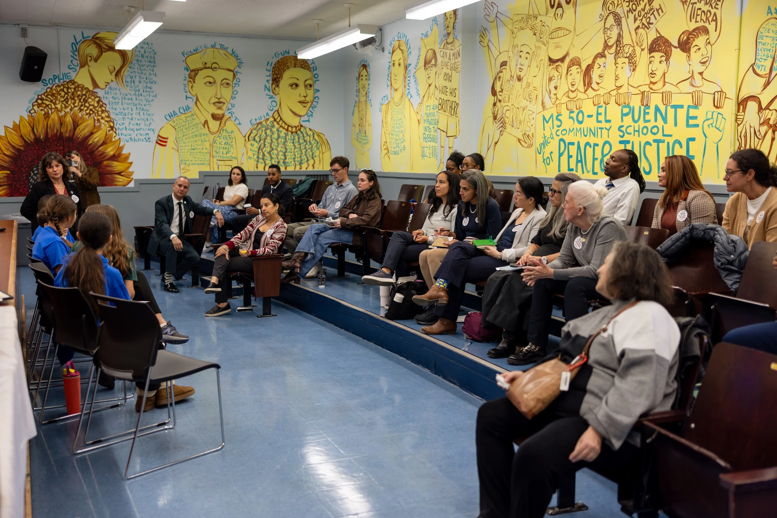 MS 50 students and staff for NYC Solves Math Week