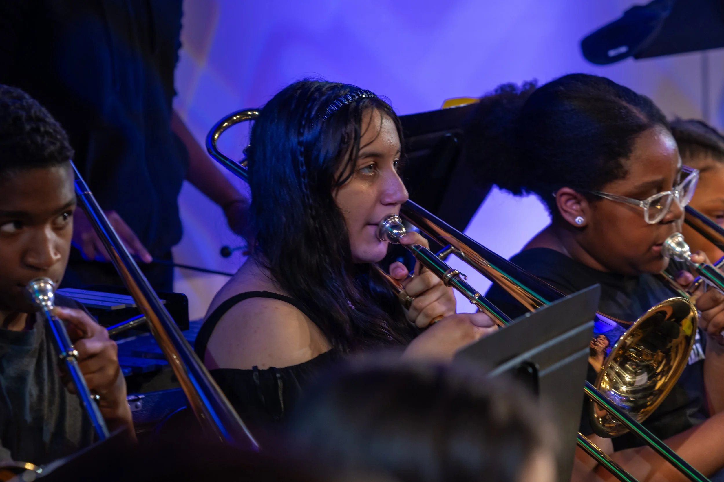 middle school students perform in band concert