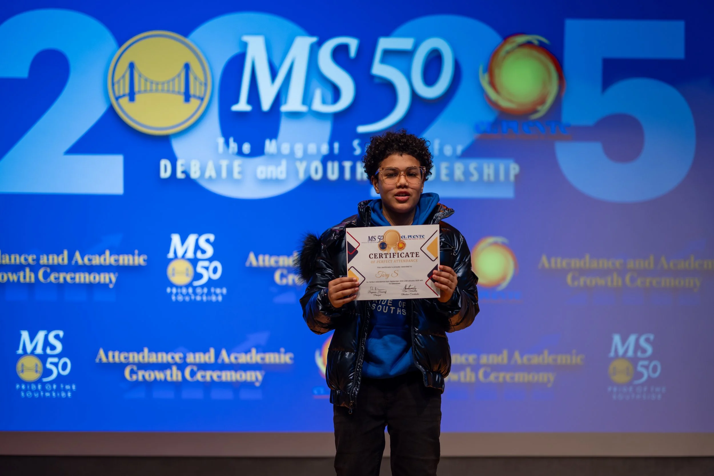 Student honoree posing