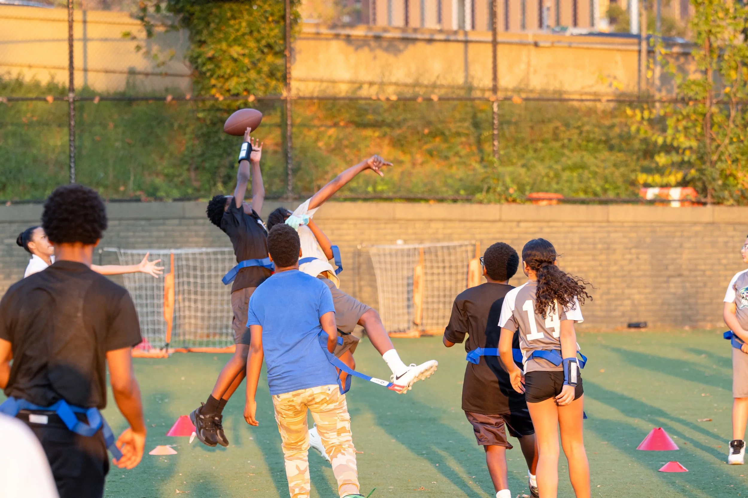 xMS 50 flag football team plays