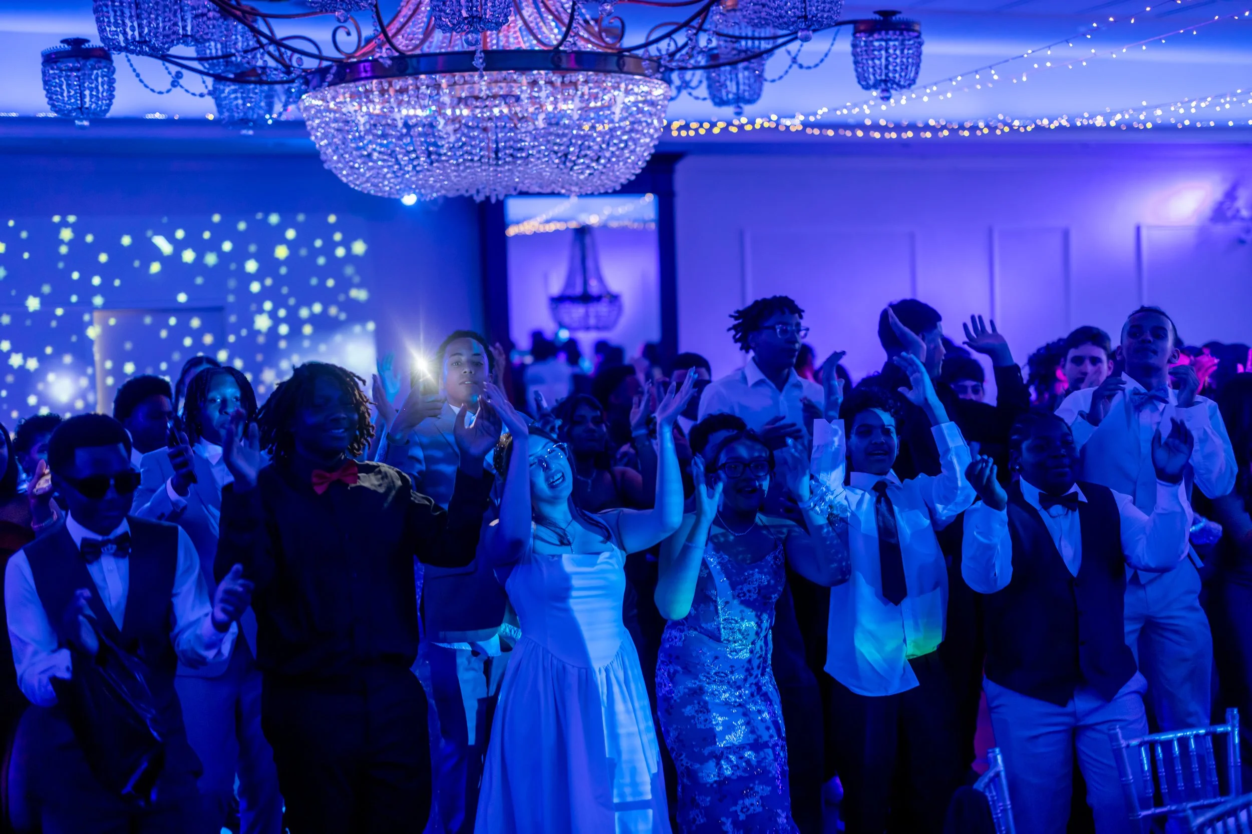 Students dance and celebrate at prom
