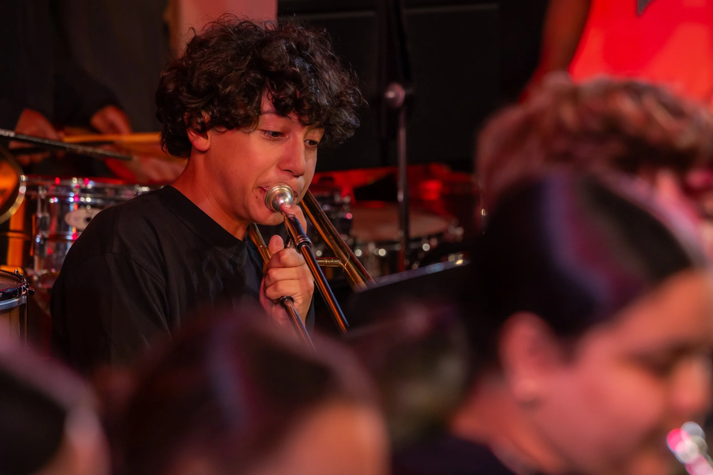 middle school students perform in band concert
