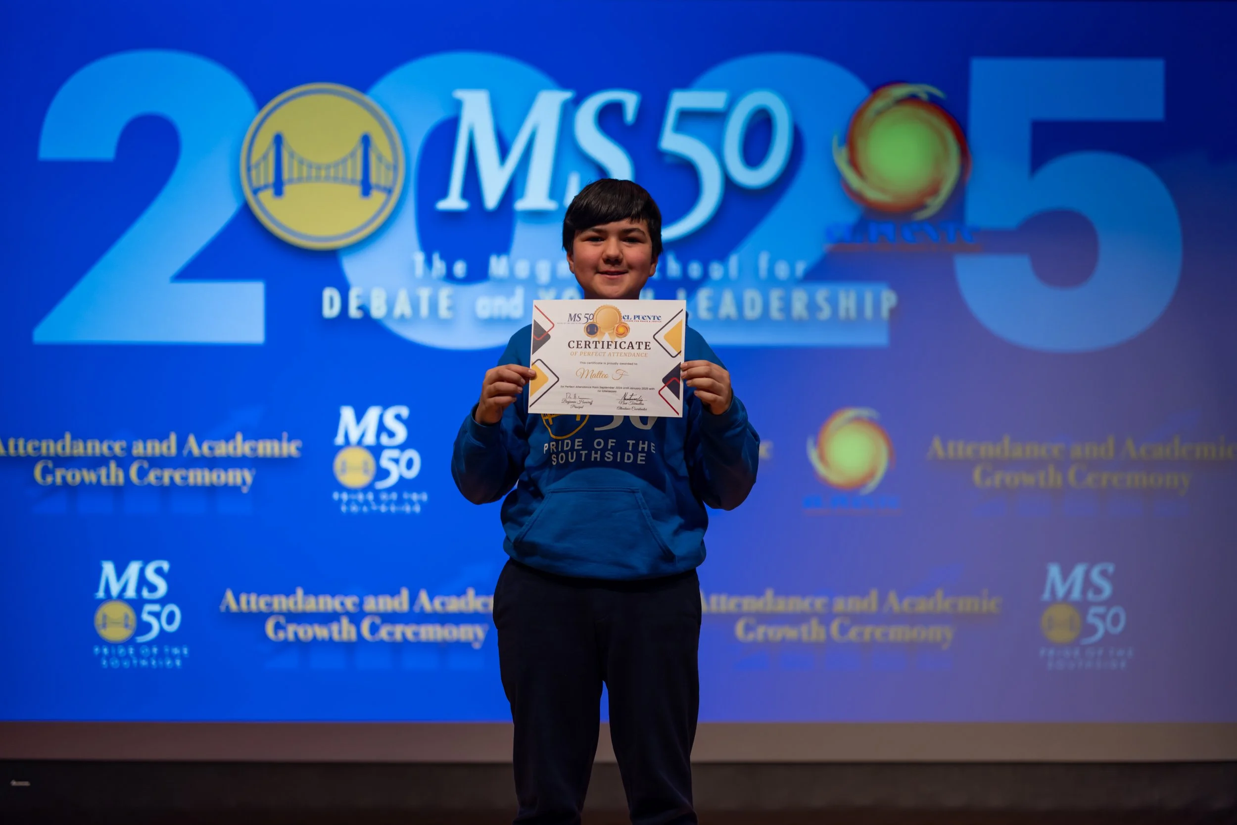 Student honoree posing