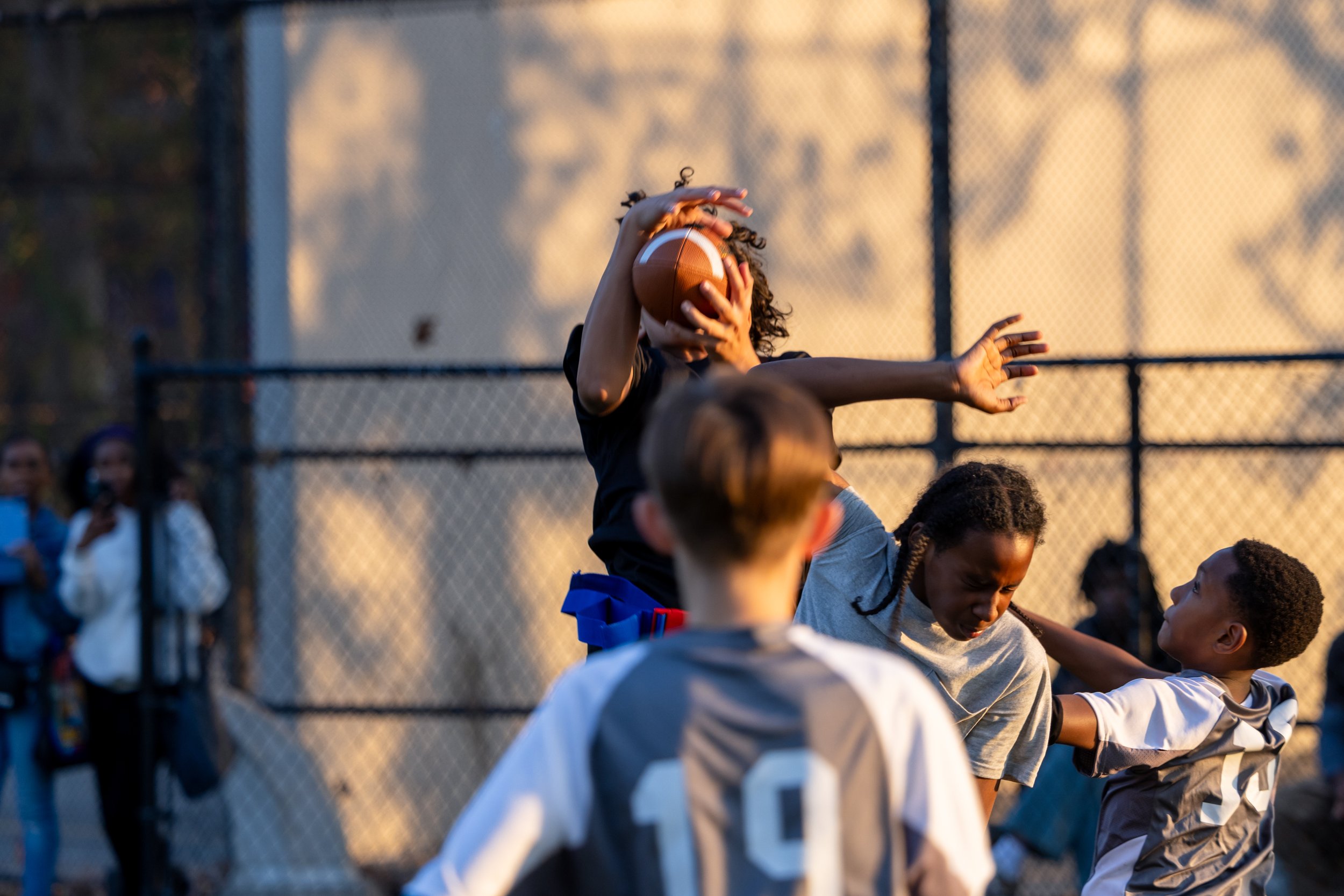 MS 50 flag football team plays