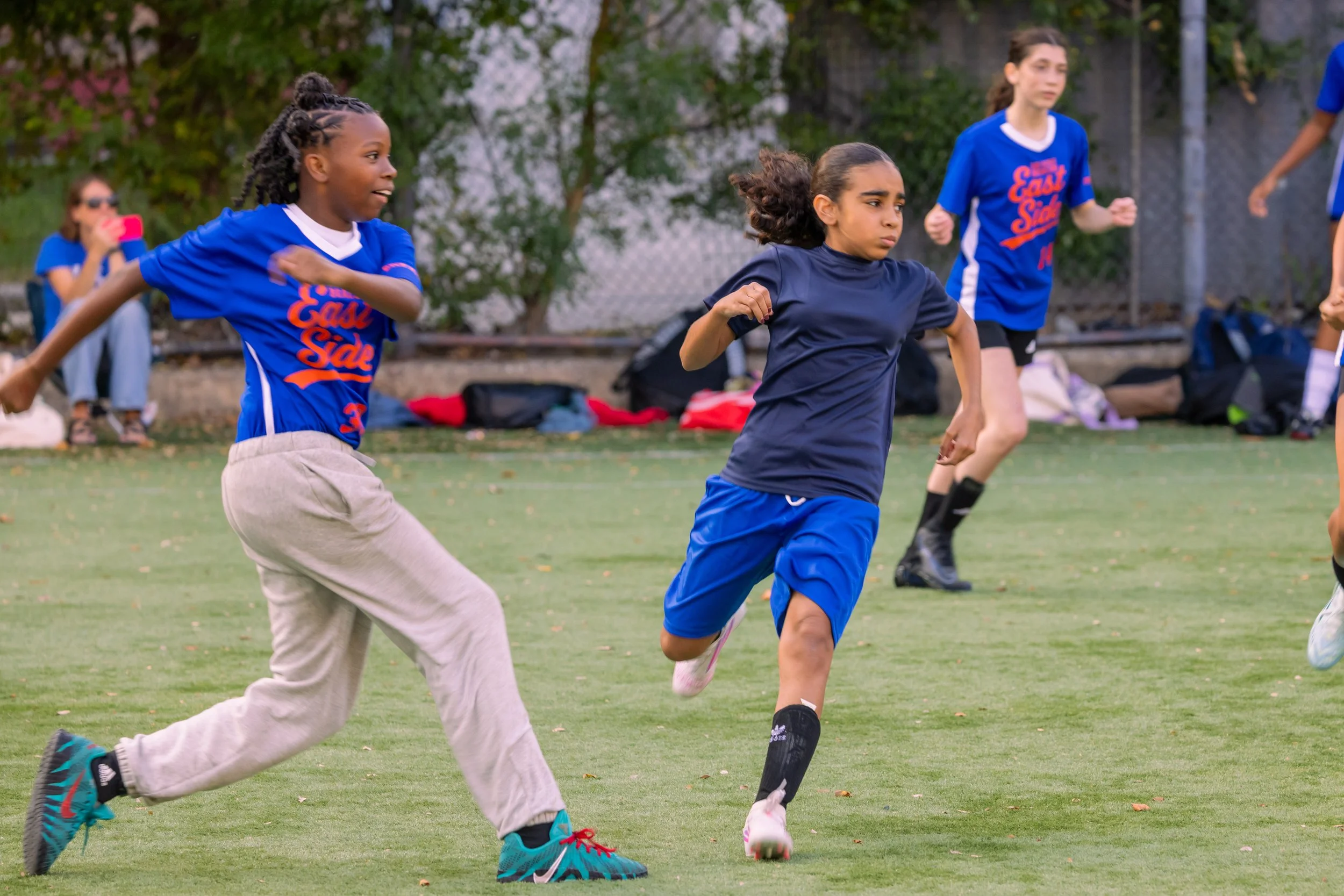Girls soccer team plays in the fall