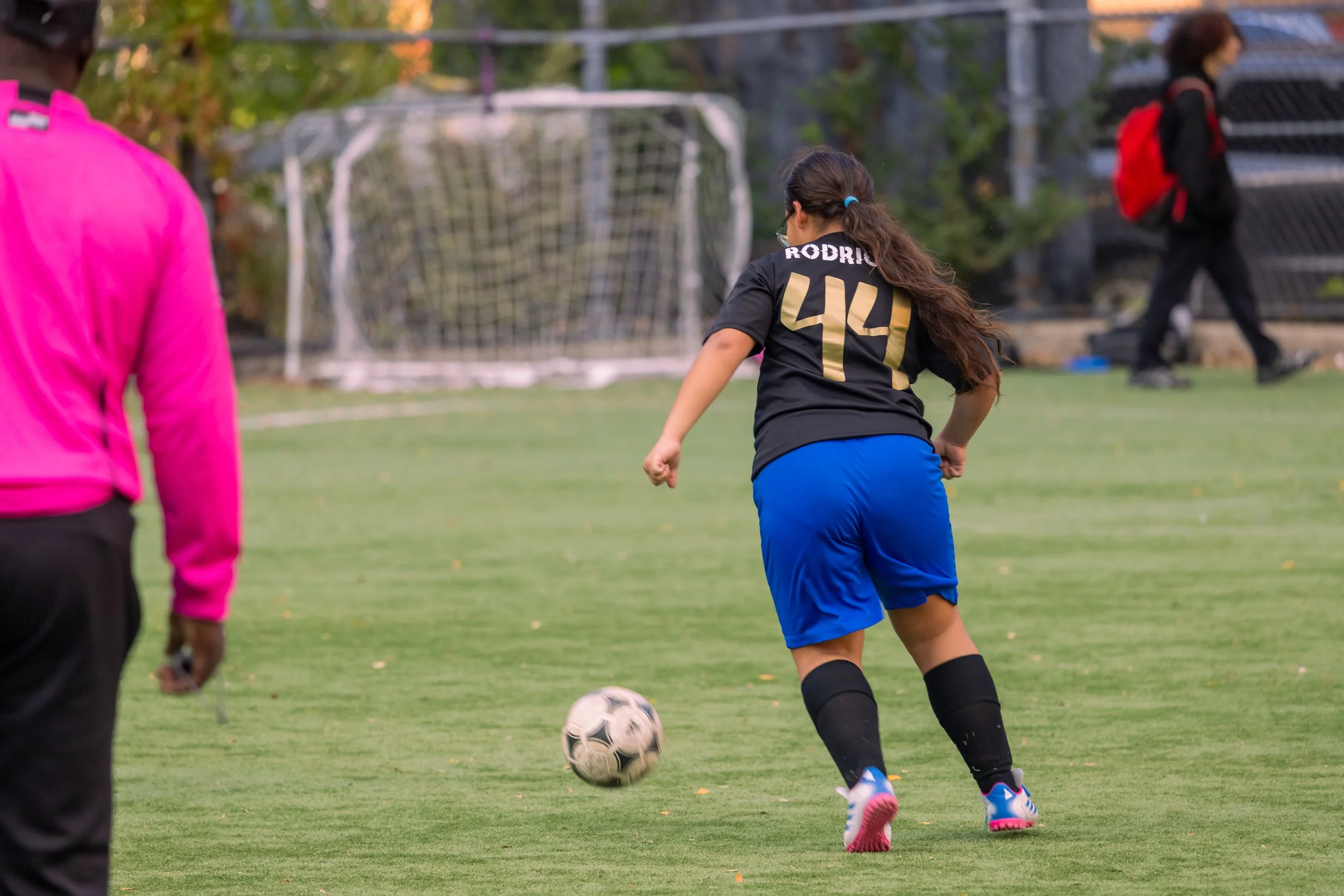 Girls soccer team plays in the fall
