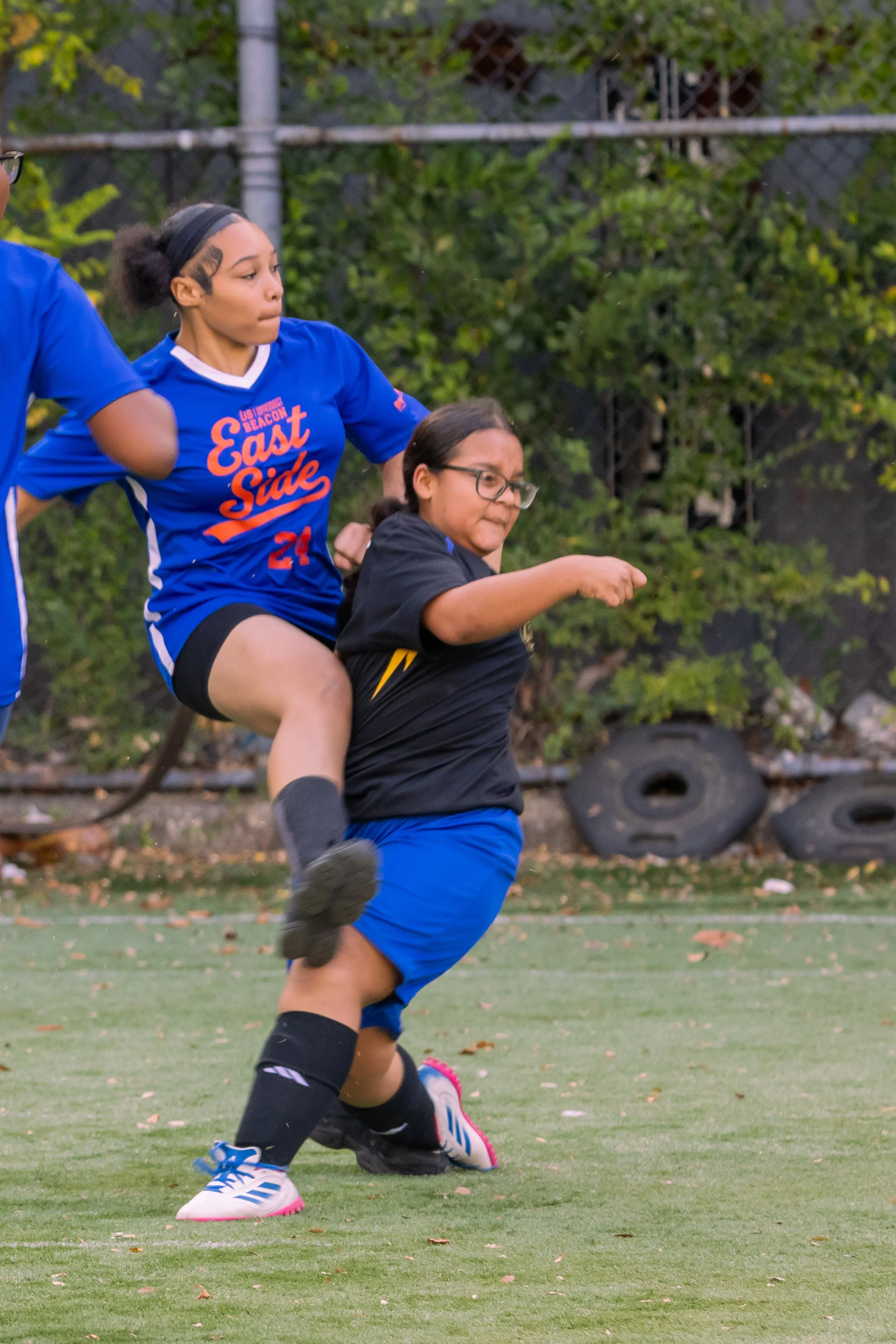 Girls soccer team plays in the fall