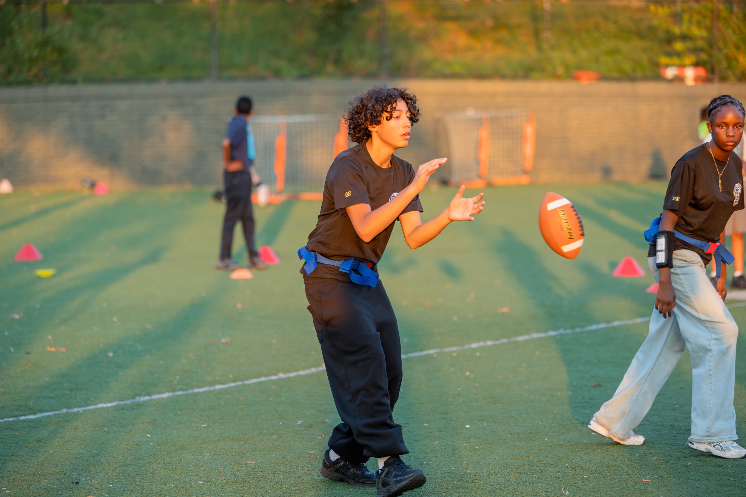 MS 50 flag football team plays