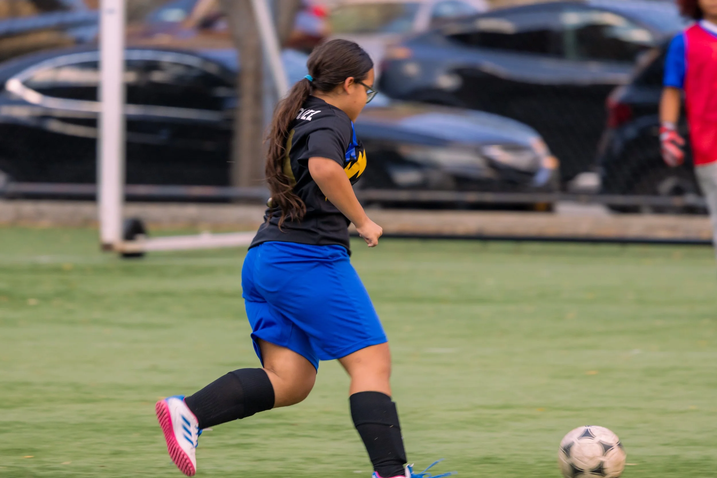 Girls soccer team plays in the fall