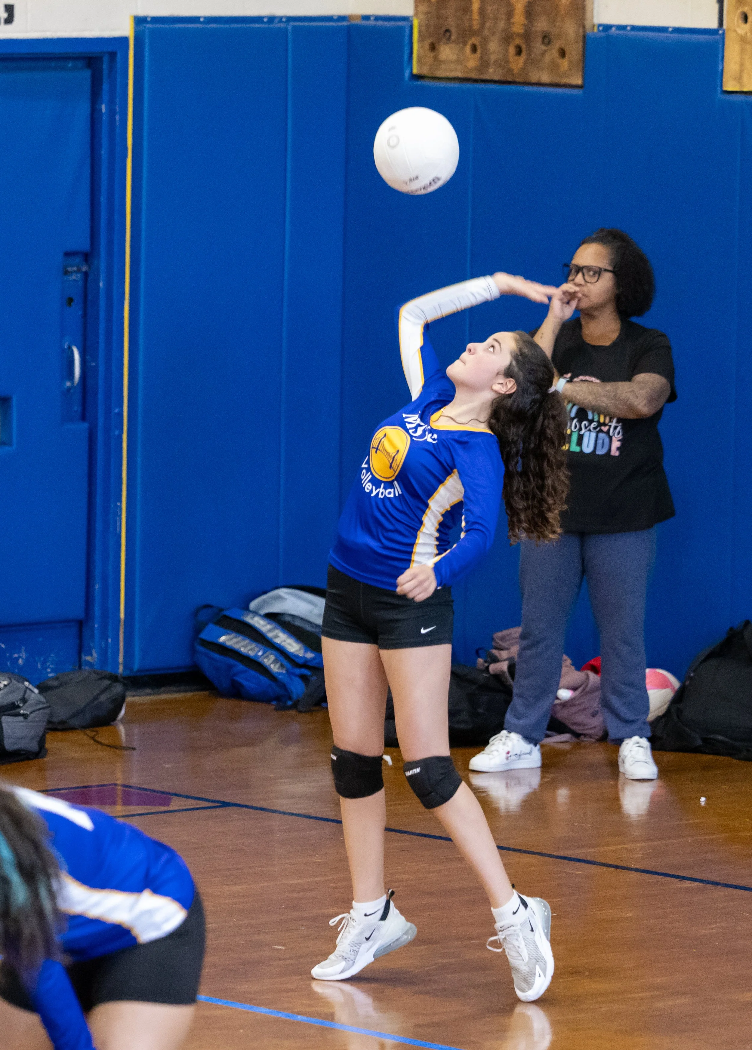 MS 50 students playing volleyball
