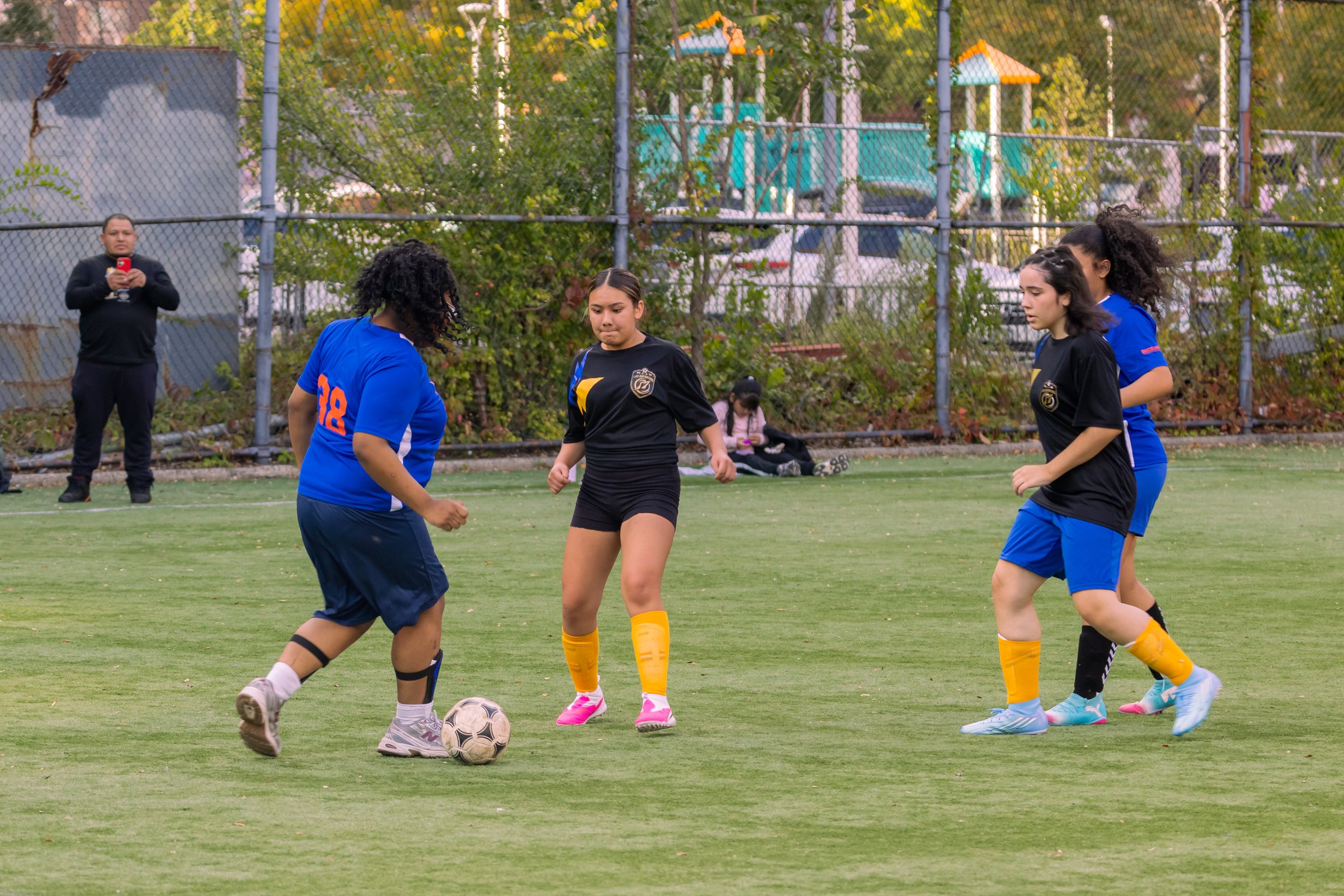 Girls soccer team plays in the fall