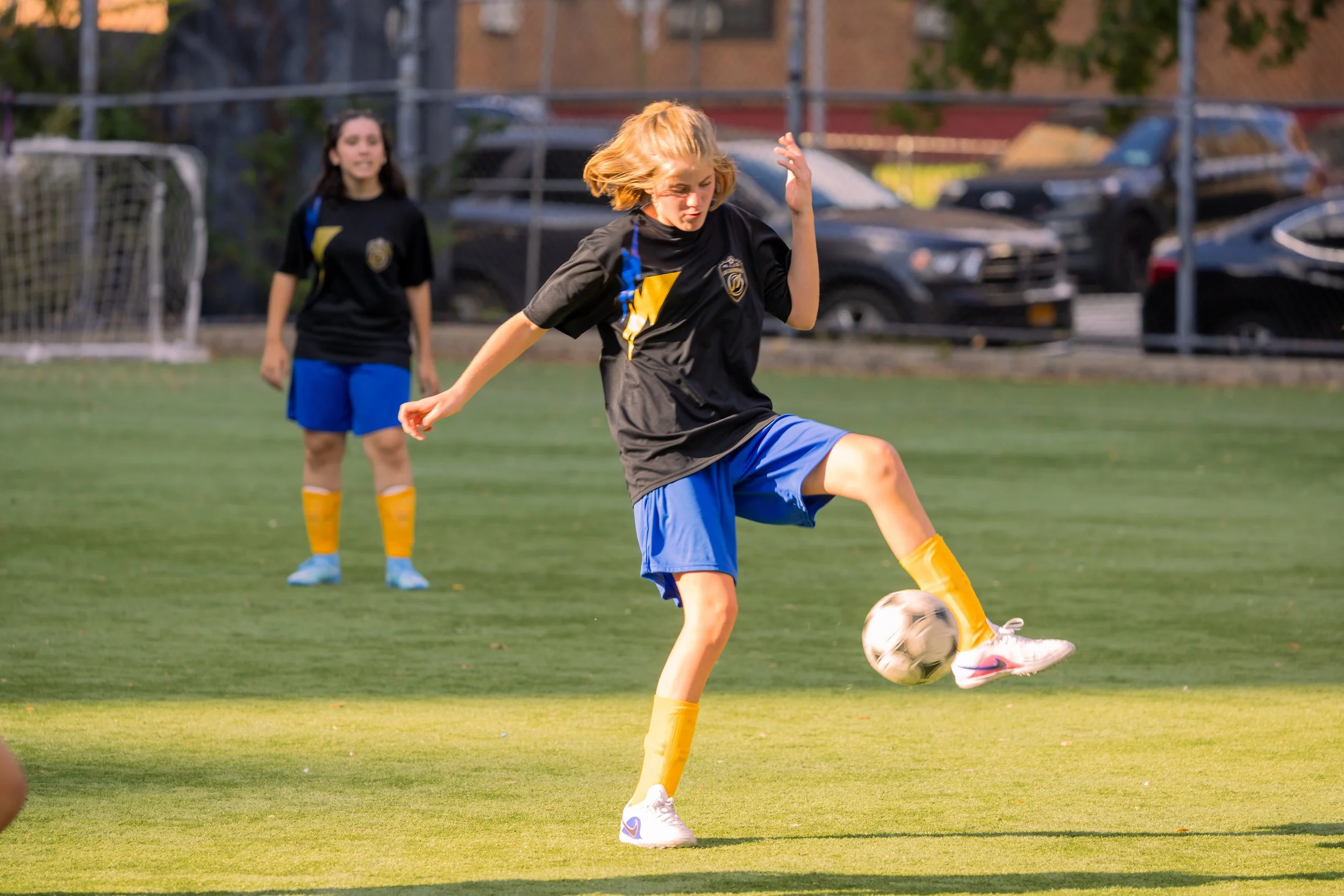 Girls soccer team plays in the fall