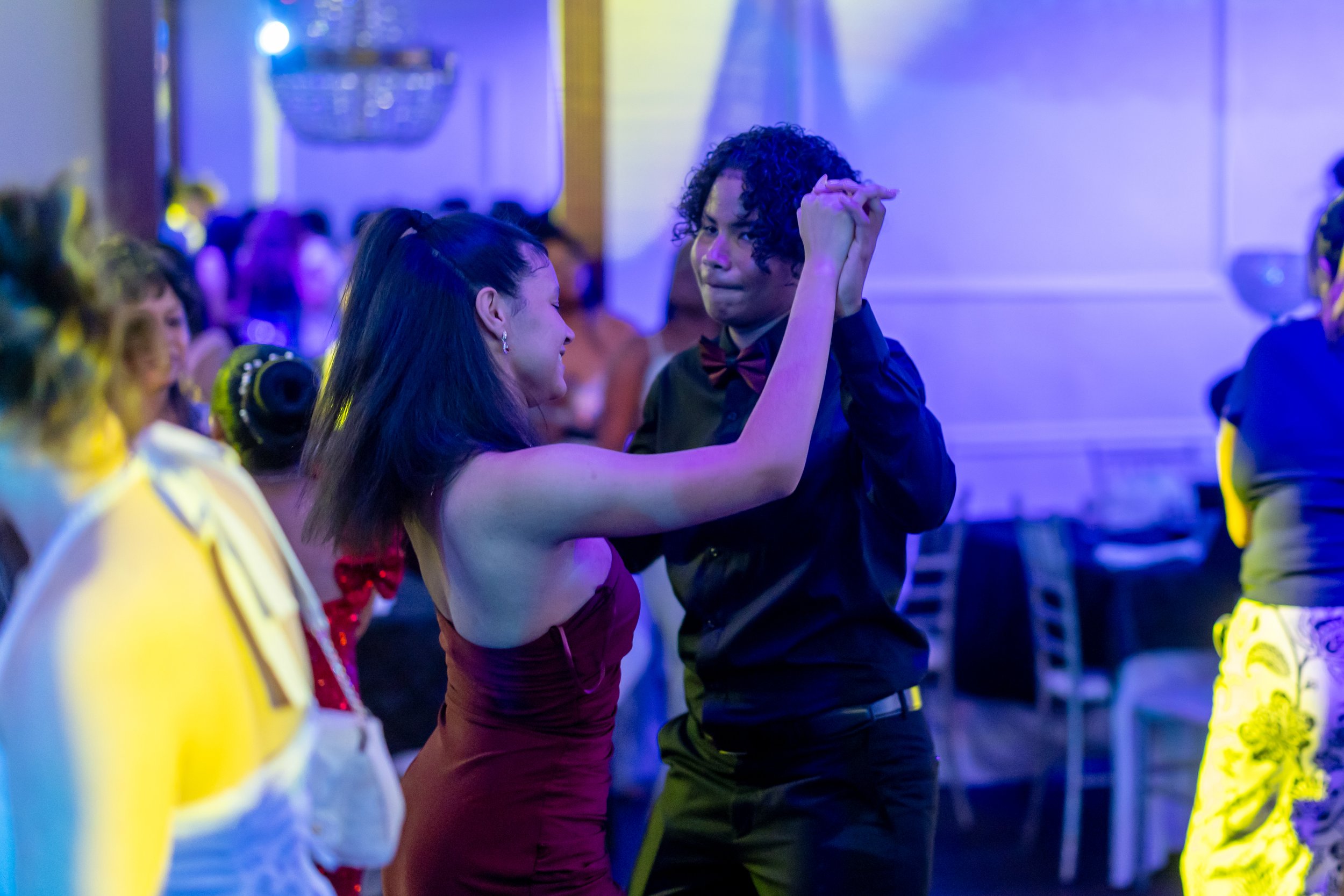 Students dance and celebrate at prom
