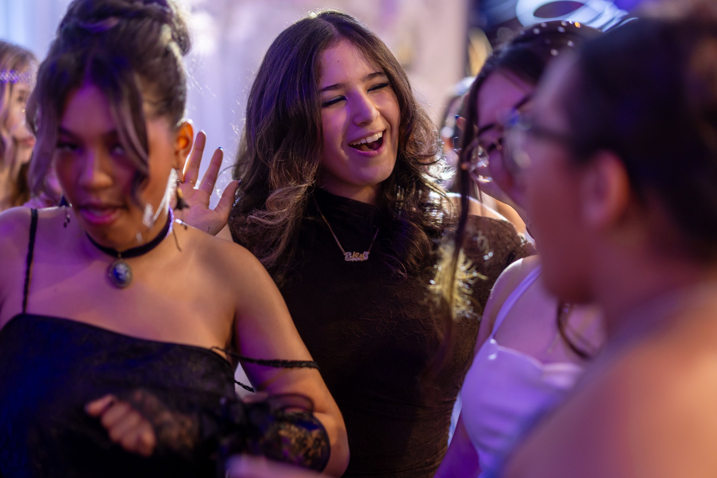 Students dance and celebrate at prom