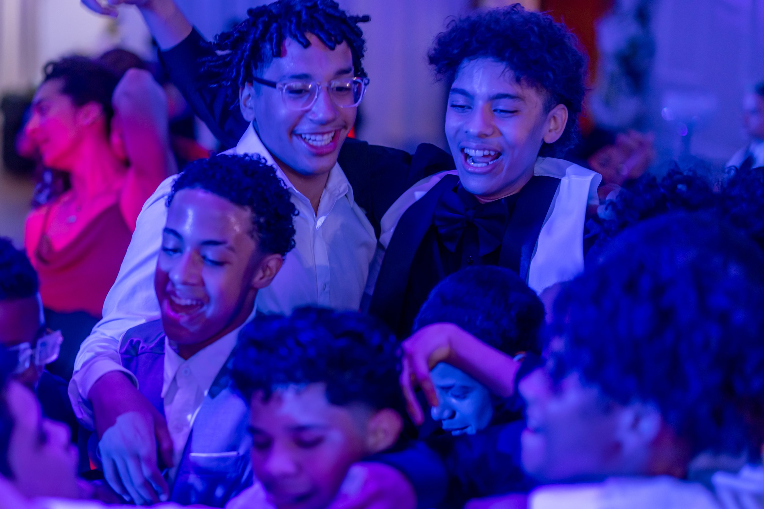 Students dance and celebrate at prom
