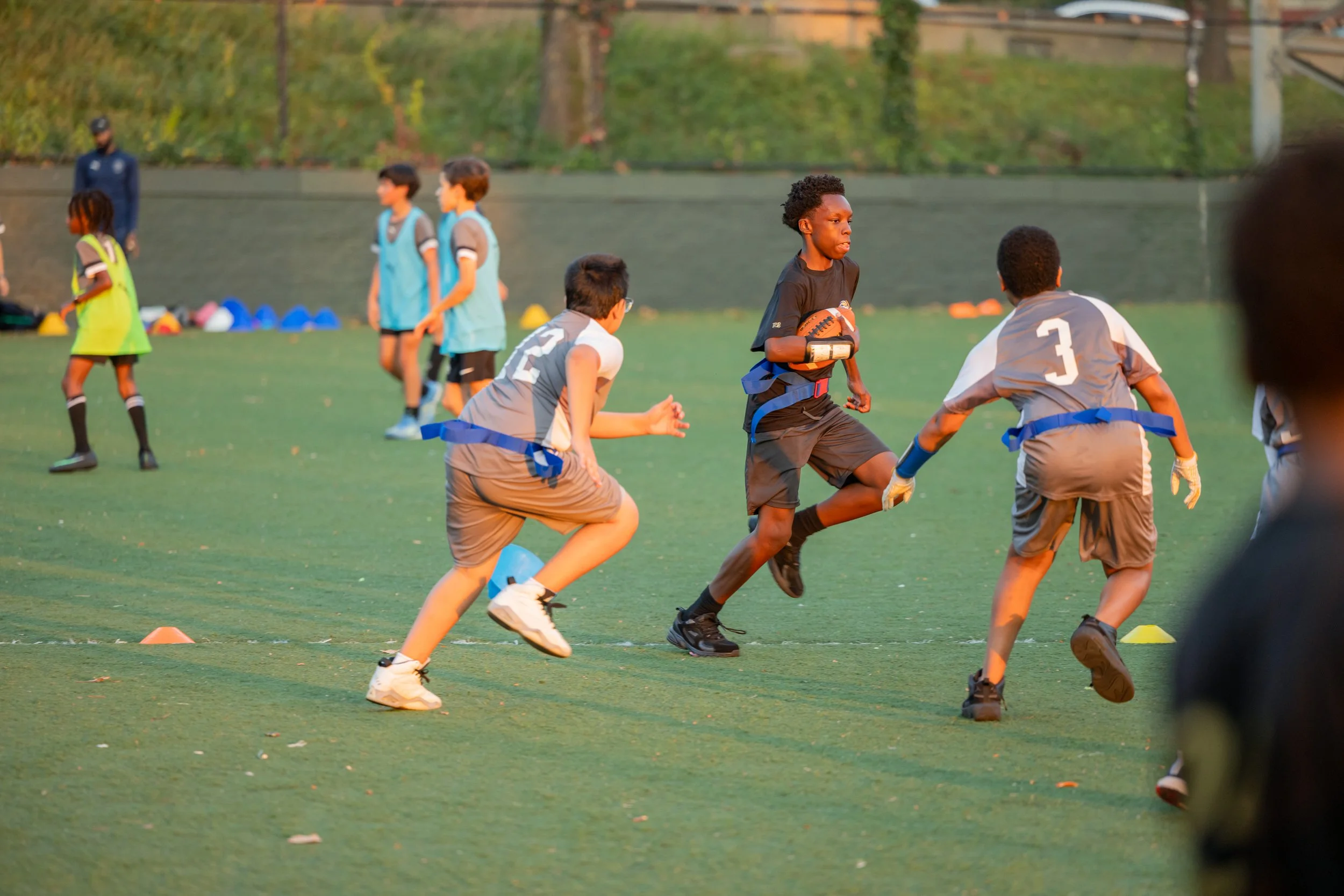 MS 50 flag football team plays