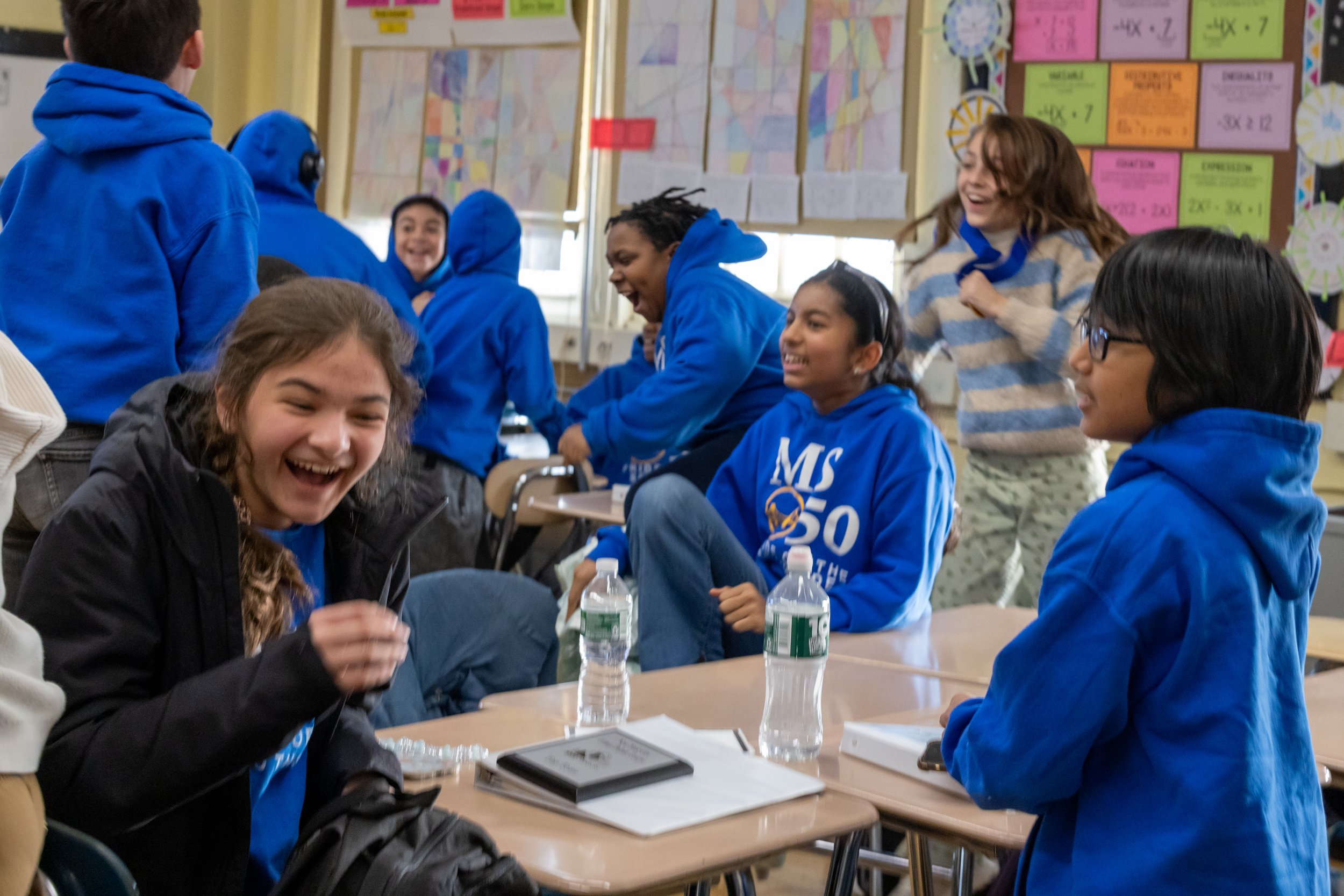 Debaters celebrate their wins