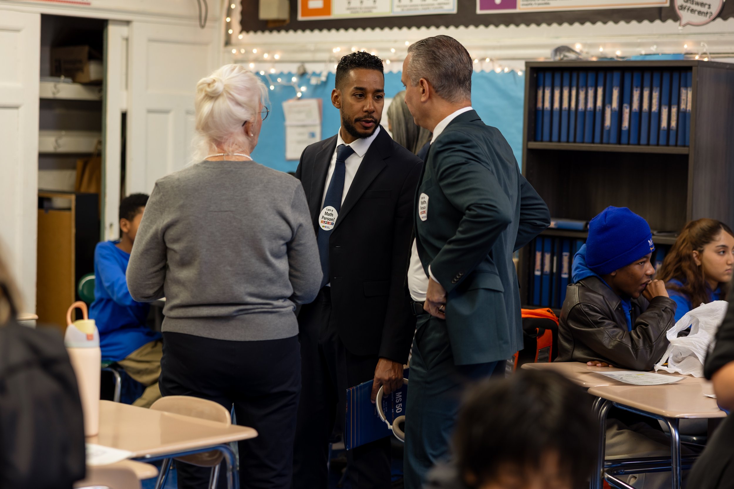 MS 50 students and staff for NYC Solves Math Week