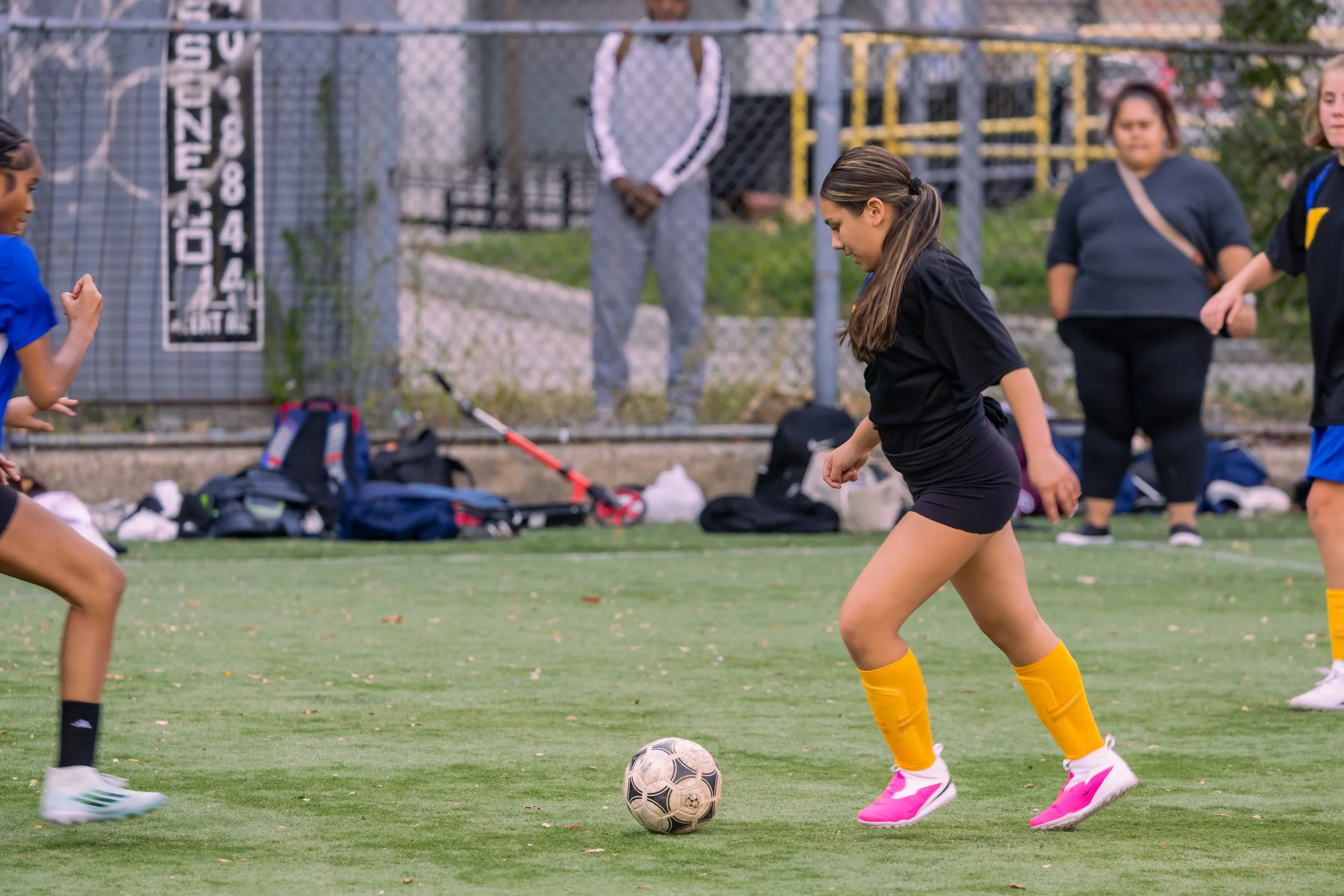 Girls soccer team plays in the fall