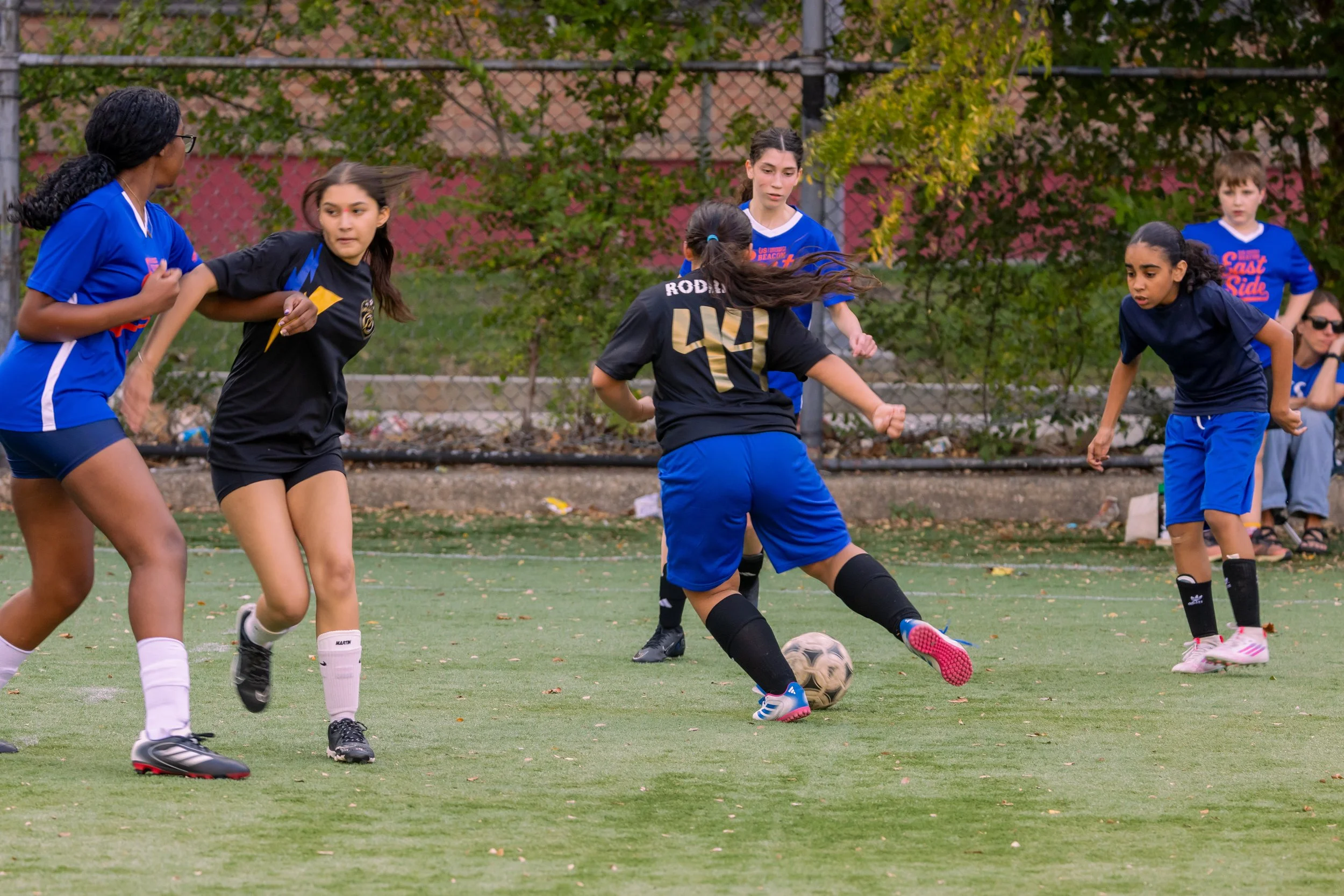 Girls soccer team plays in the fall