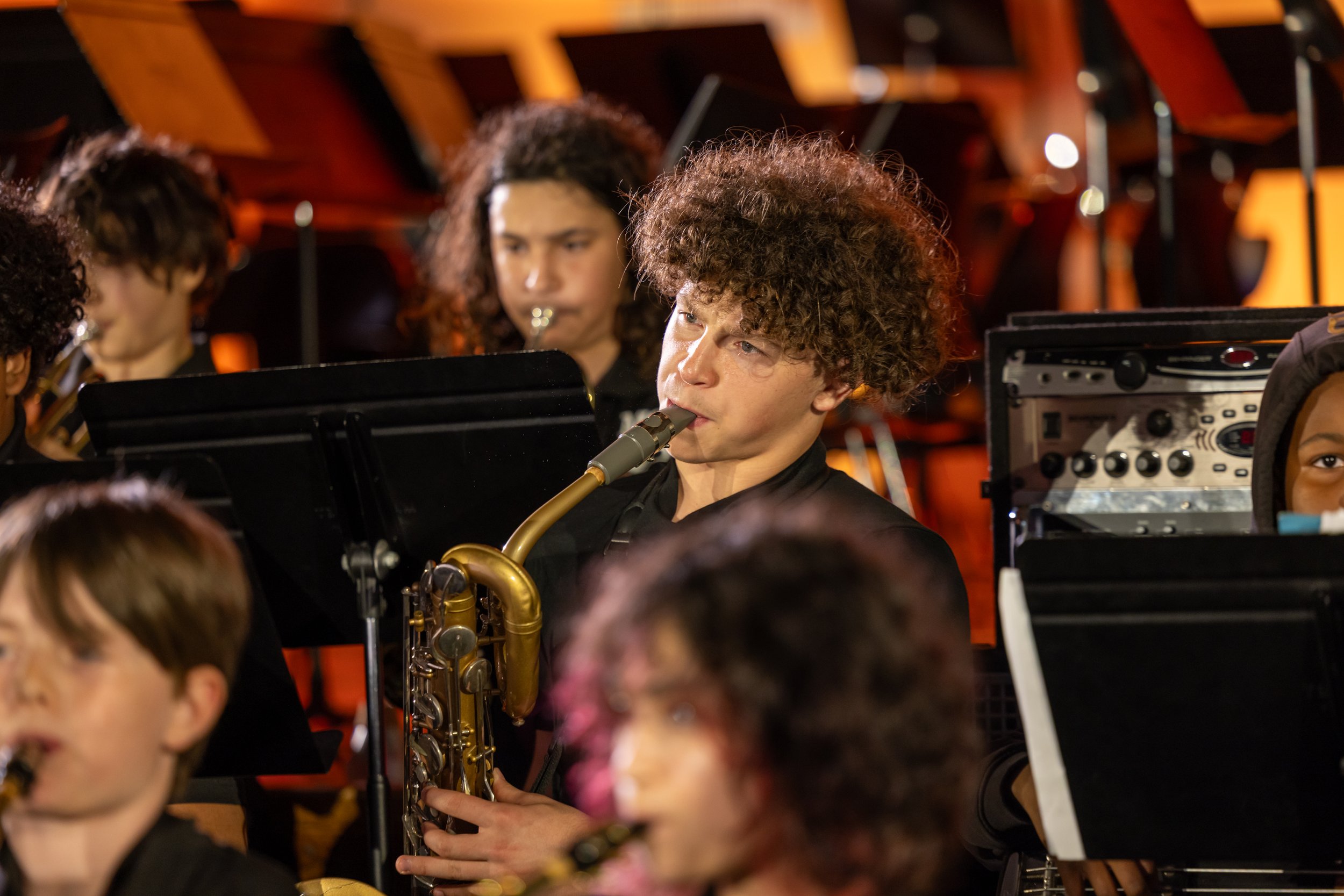 MS 50 Bands perform