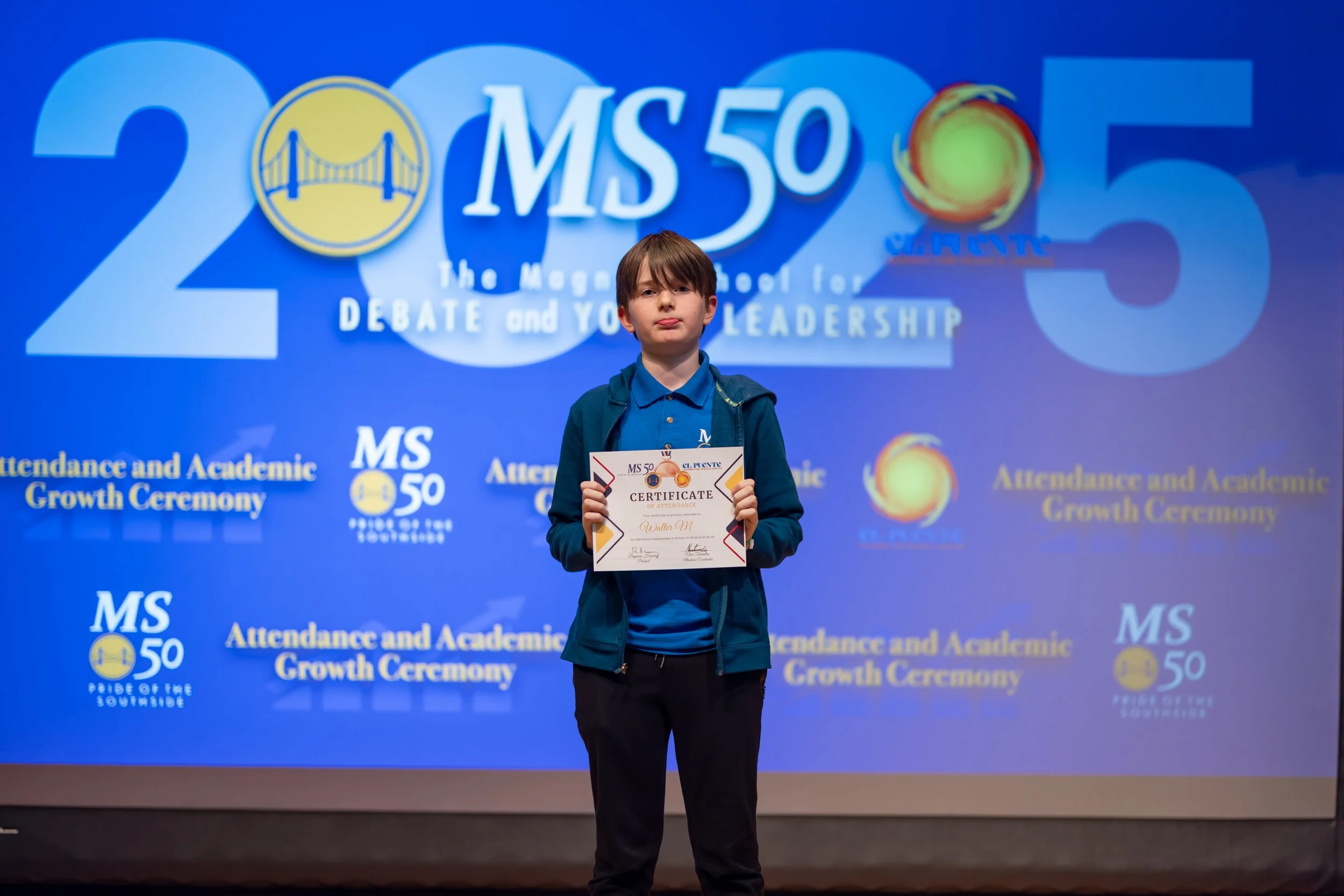 Student honoree posing