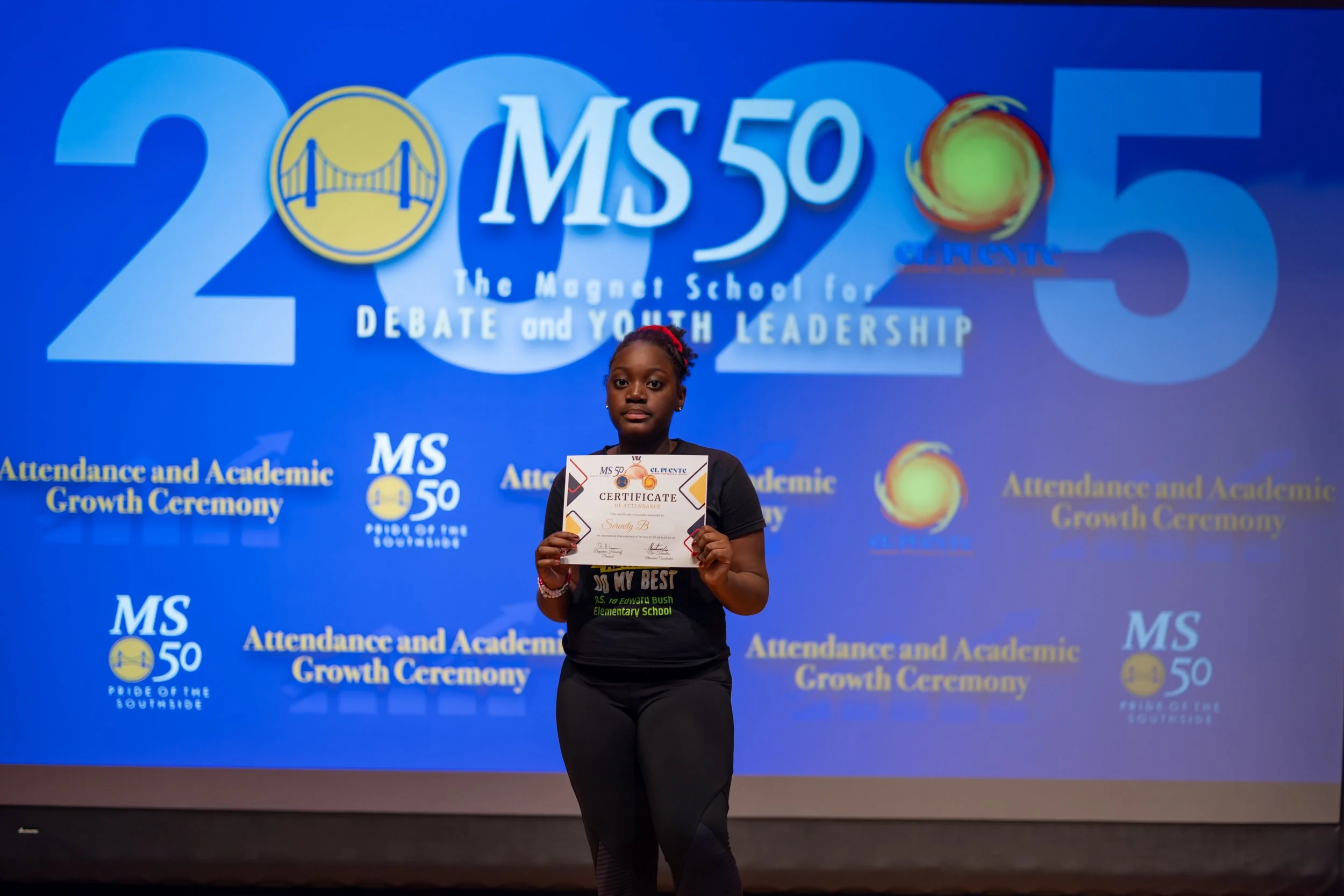 Student honoree posing