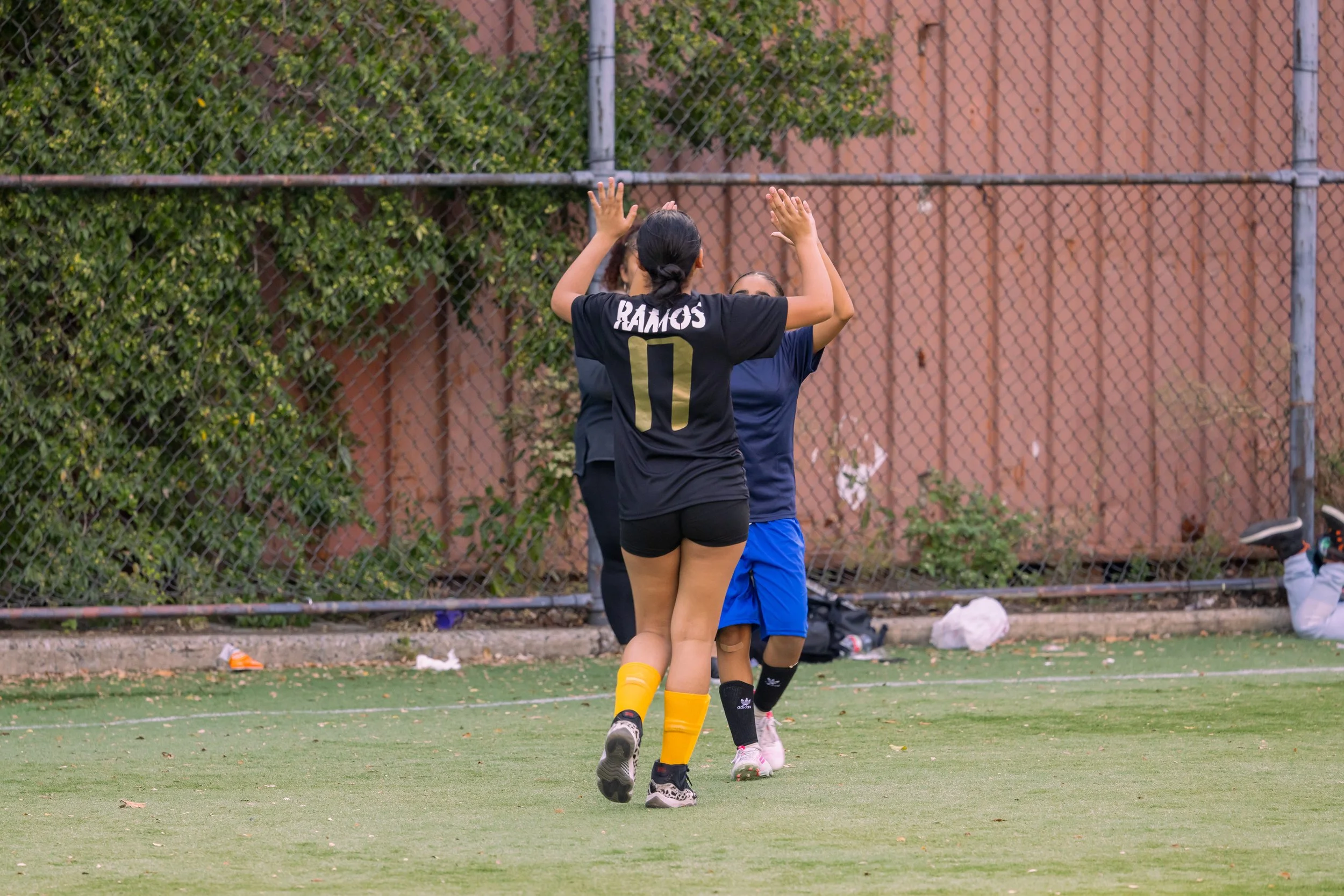 Girls soccer team plays in the fall