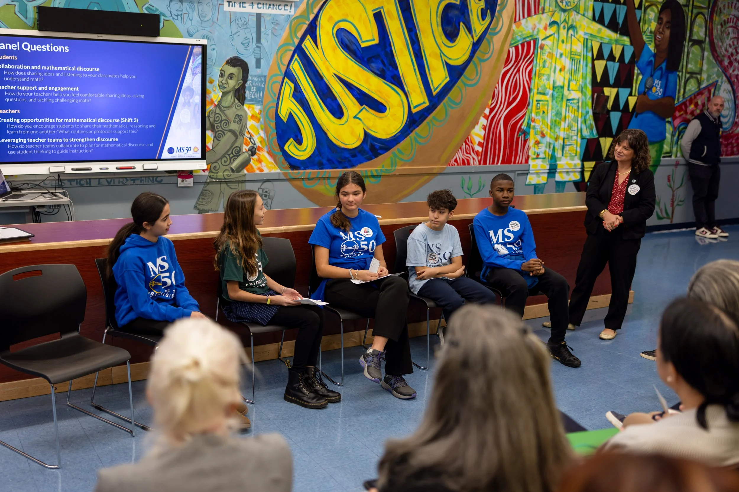 MS 50 students and staff for NYC Solves Math Week