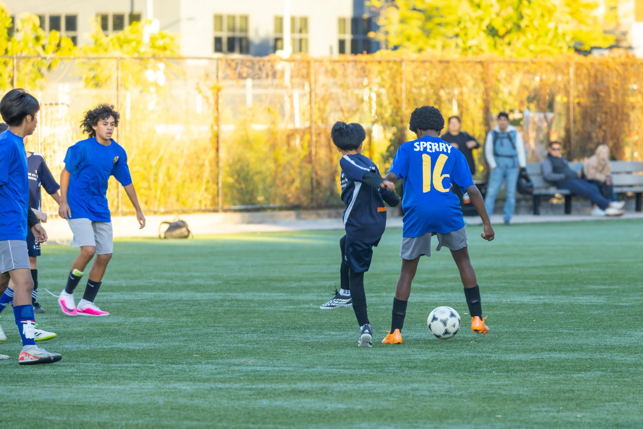 Boys soccer team plays in the fall