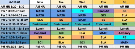 Class 316 Schedule