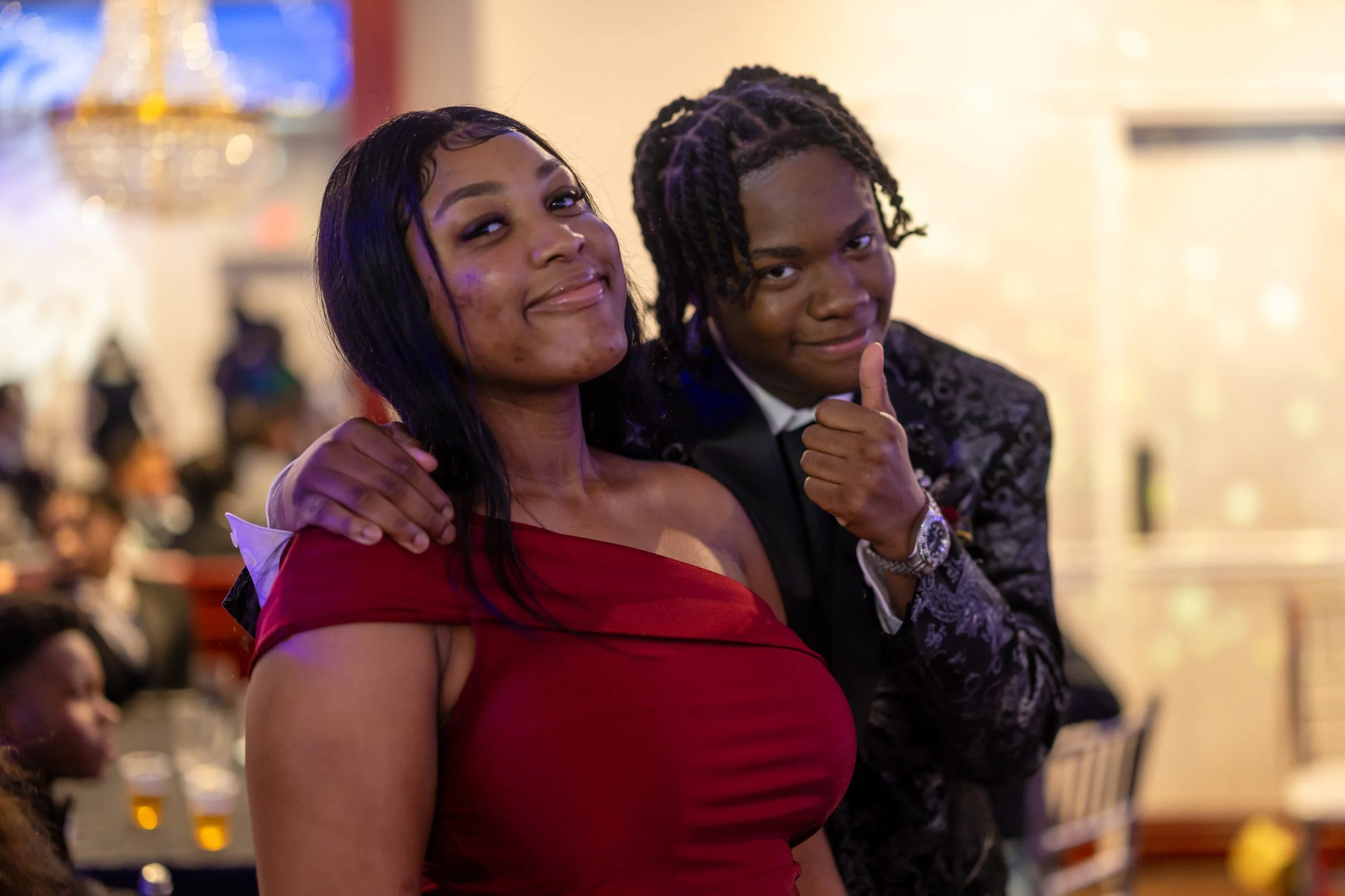Students dance and celebrate at prom