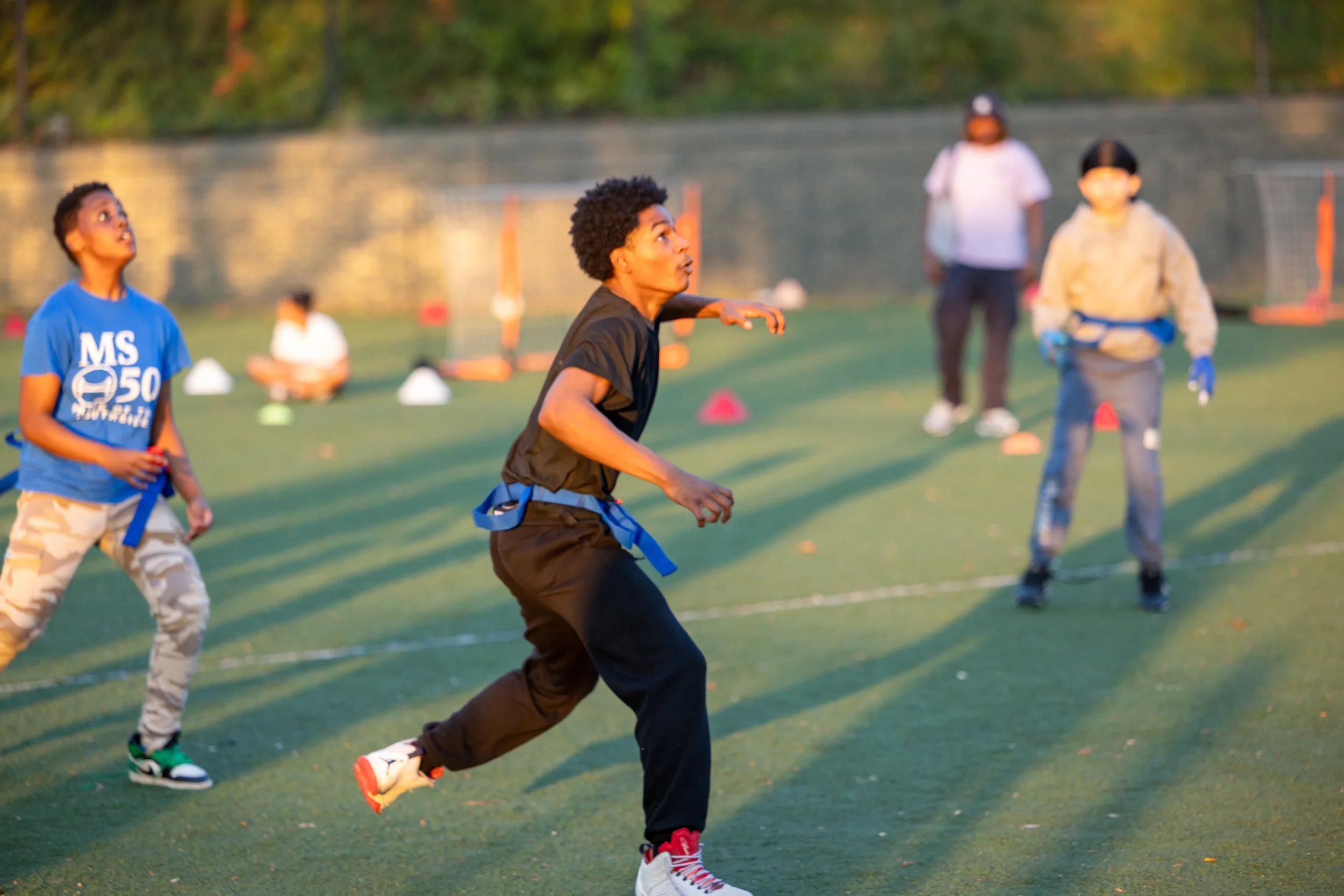 MS 50 flag football team plays