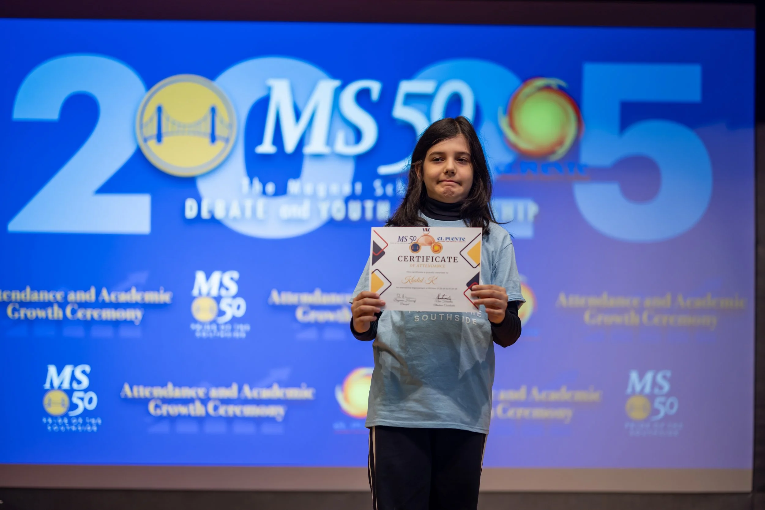 Student honoree posing
