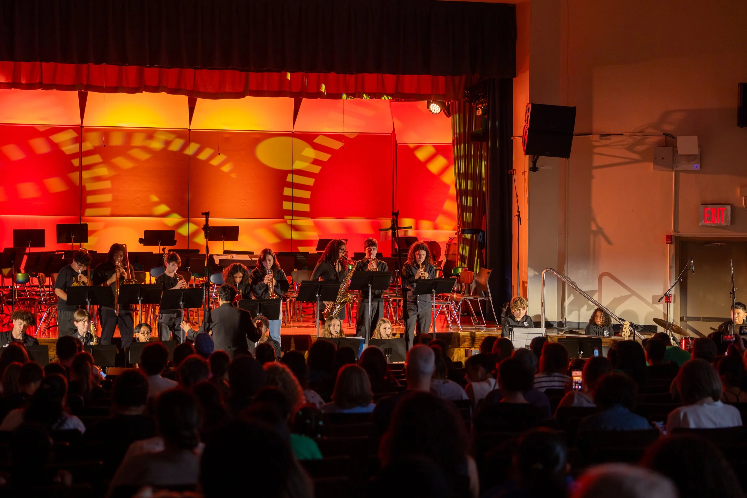 middle school students perform in band concert