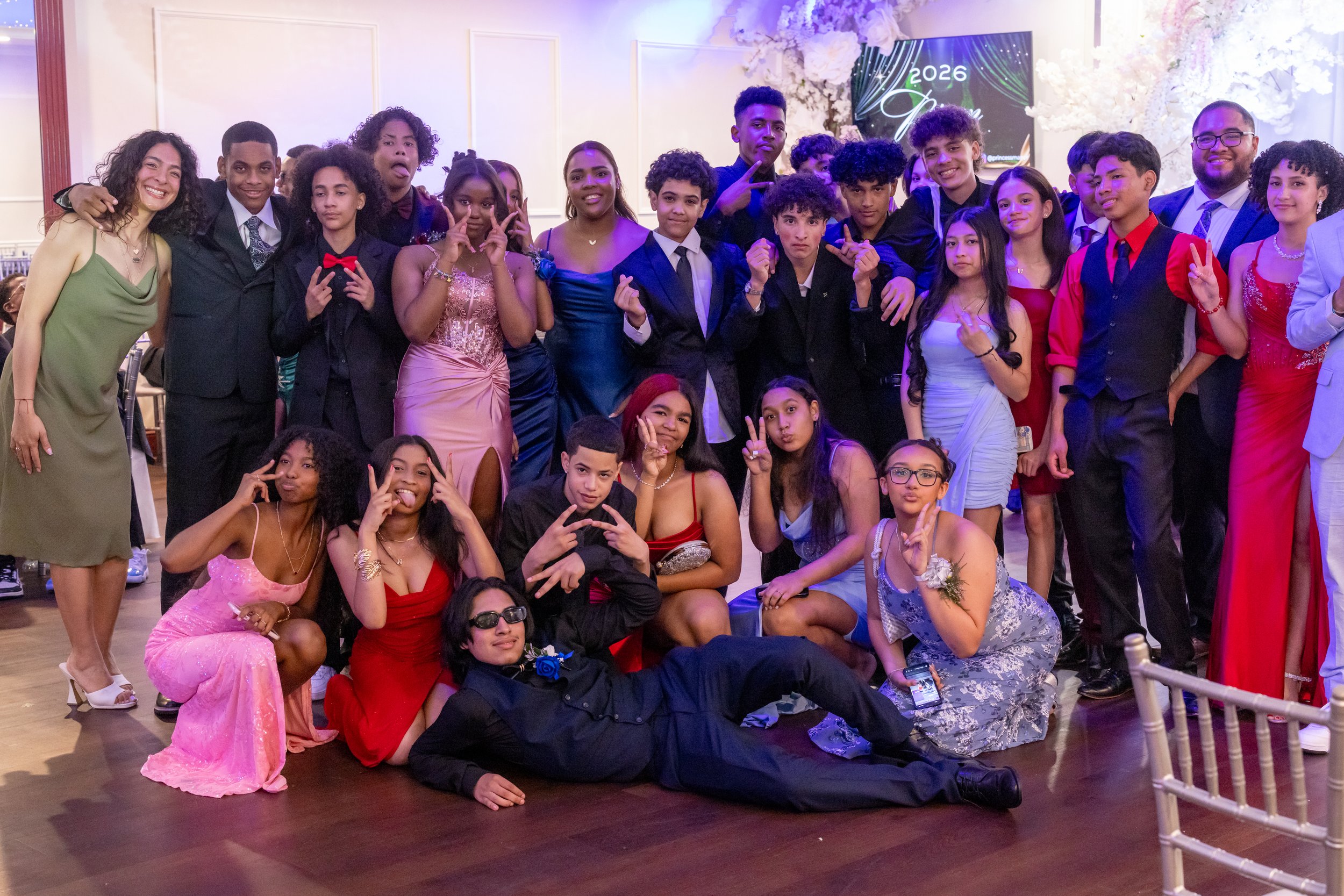 Students dance and celebrate at prom