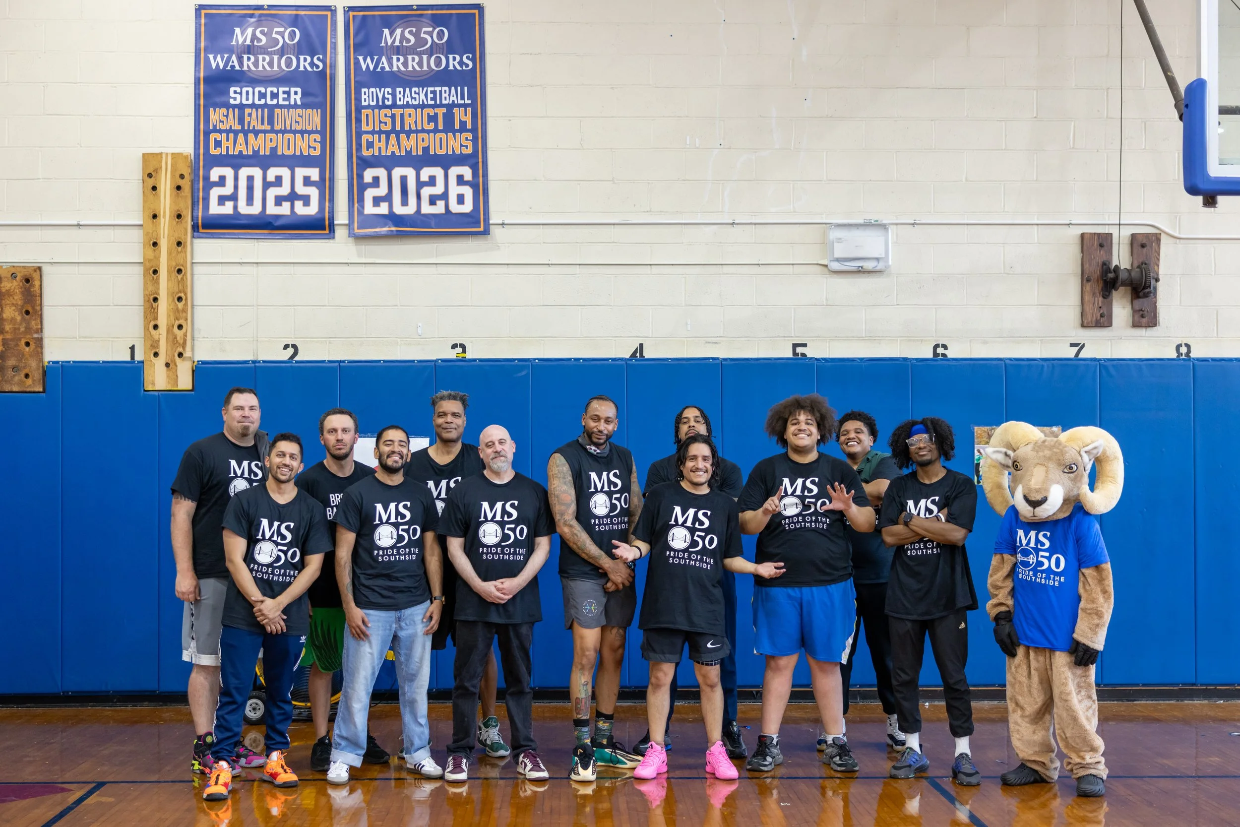student versus staff basketball game